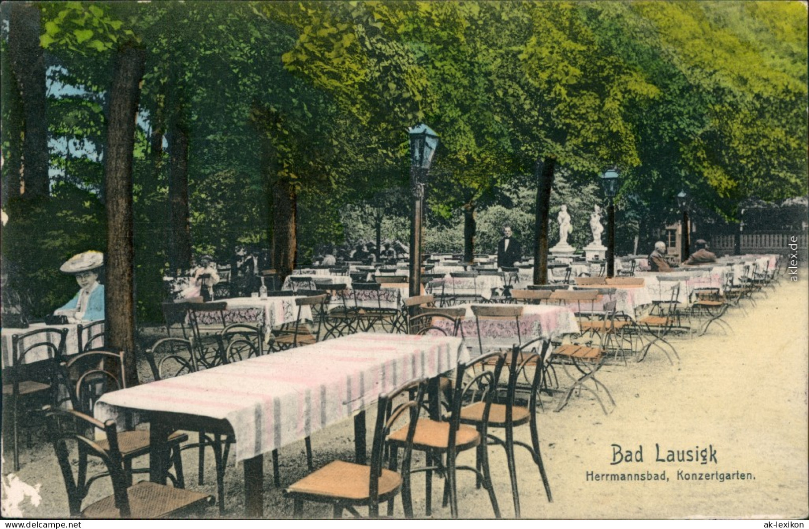 Bad Lausick Lausigk Restauration, Hermannsbad - Konzertgarten 1907  - Bad Lausick