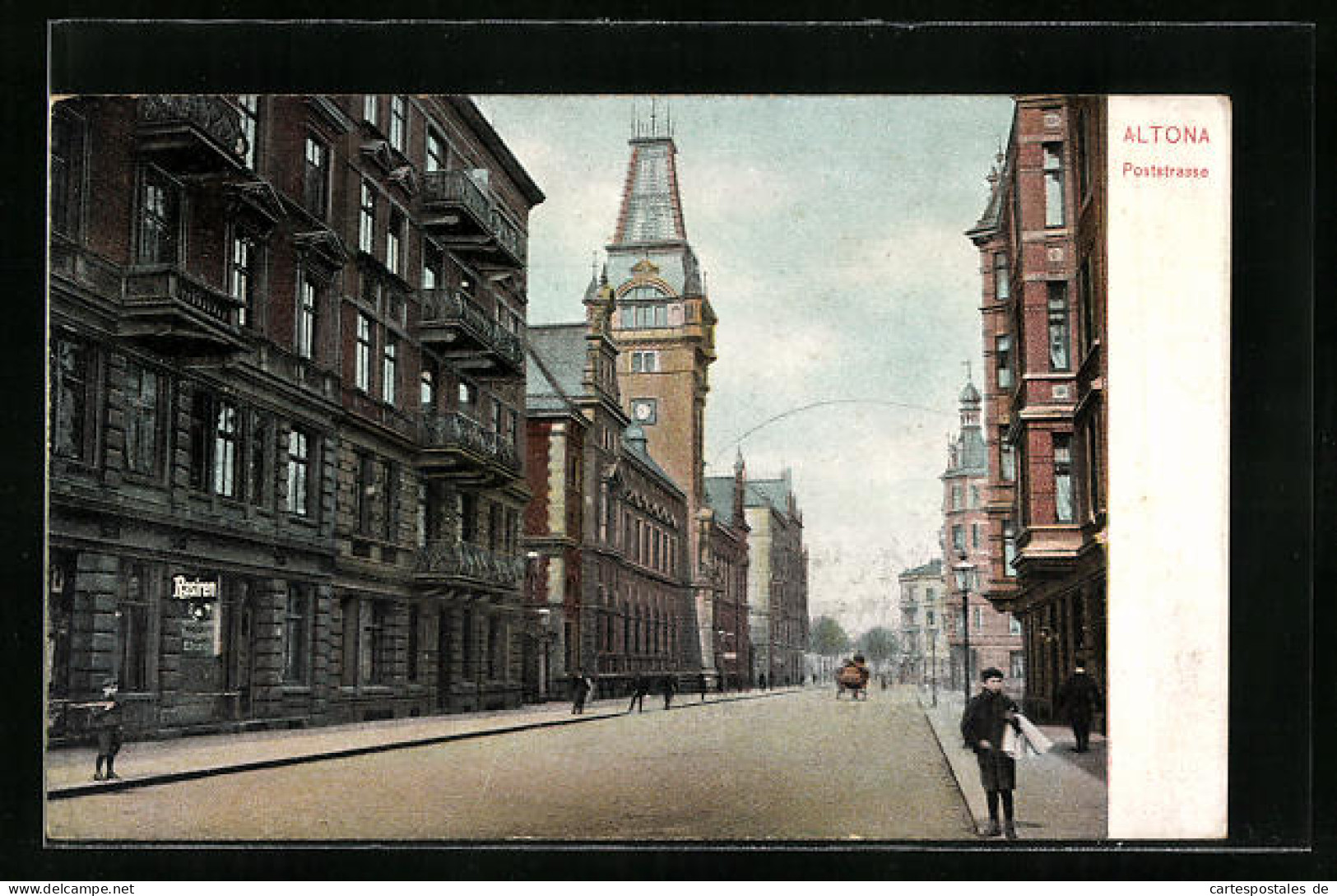 AK Hamburg-Altona, Blick In Die Poststrasse  - Altona