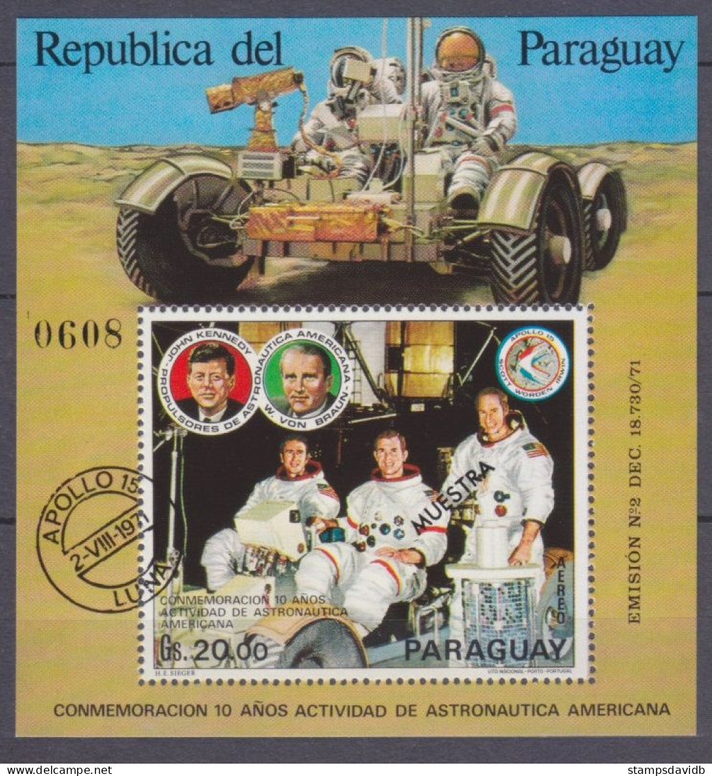 1972 Paraguay 2277/B179 Astronauts Apollo 15 (MUESTRA) 35,00 € - Zuid-Amerika