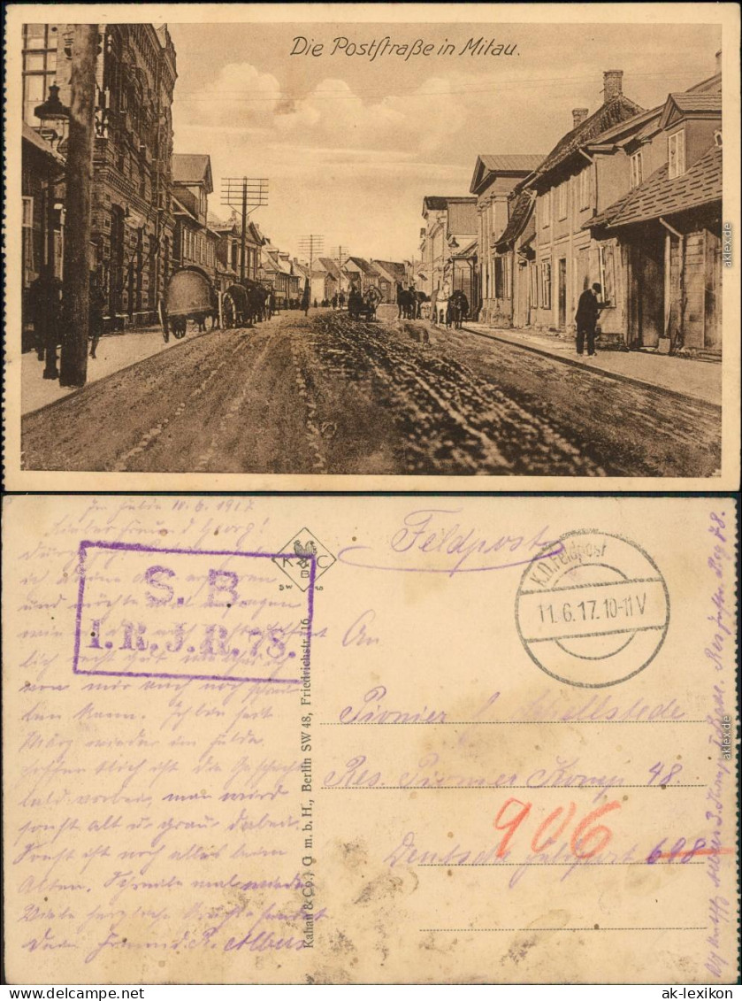 Mitau Jelgava &#1045;&#1083;&#1075;&#1072;&#1074;&#1072; Poststraße 1917  - Lettonie