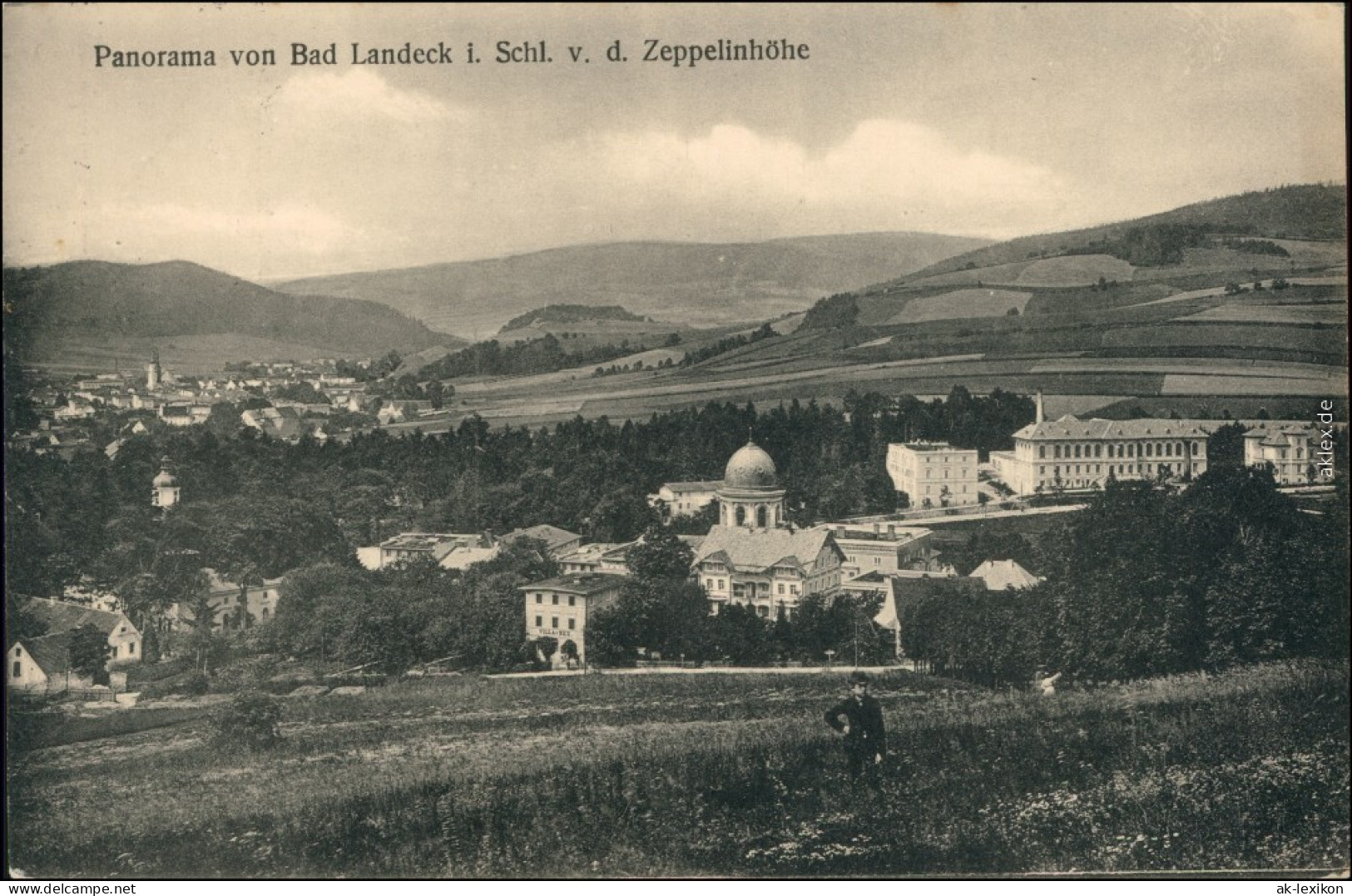 Ansichtskarte Bad Landeck L&#261;dek-Zdrój V.d. Zeppelinhöhe 1917  - Polen