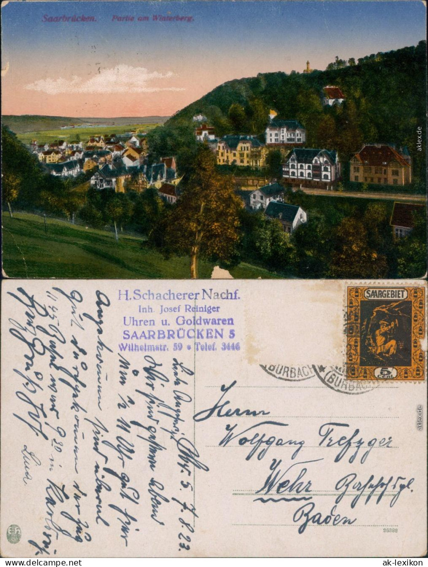 Ansichtskarte Saarbrücken Partie Am Winterberg 1923  - Saarbruecken