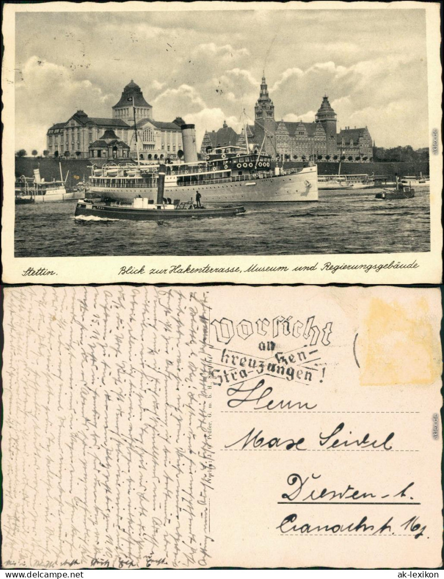 Stettin Szczecin Dampfer, Schlepboot, Hakenterrasse Regierung 1939  - Polonia