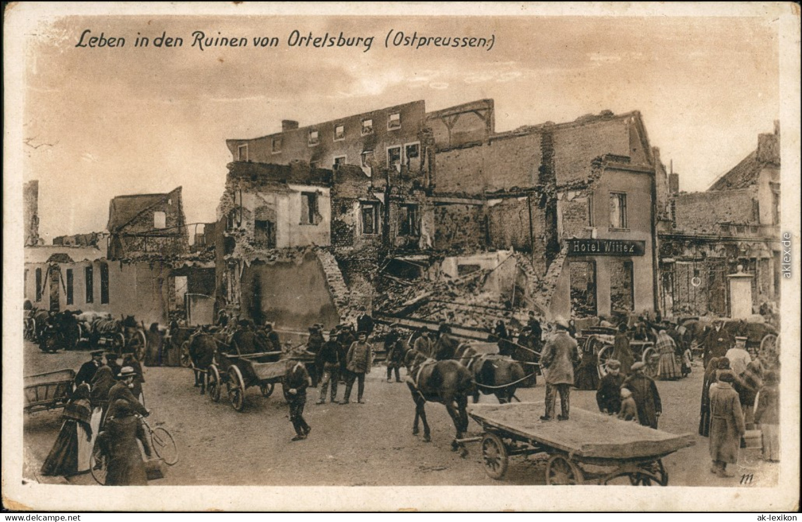 Ortelsburg (Ostpreußen) Szczytno Ruinen - Erster Weltkrieg 1915  - Polonia