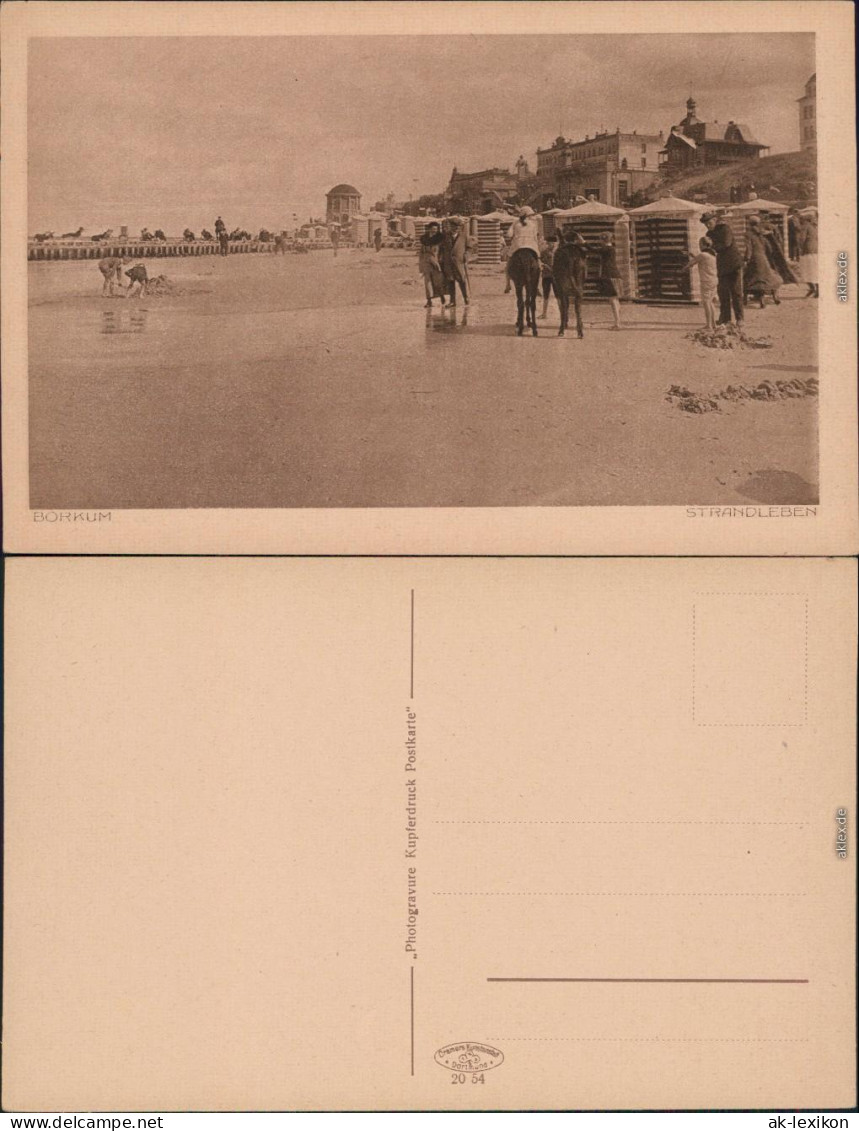 Ansichtskarte Borkum Strandleben, Strandkörbe - Hotel 1924  - Borkum