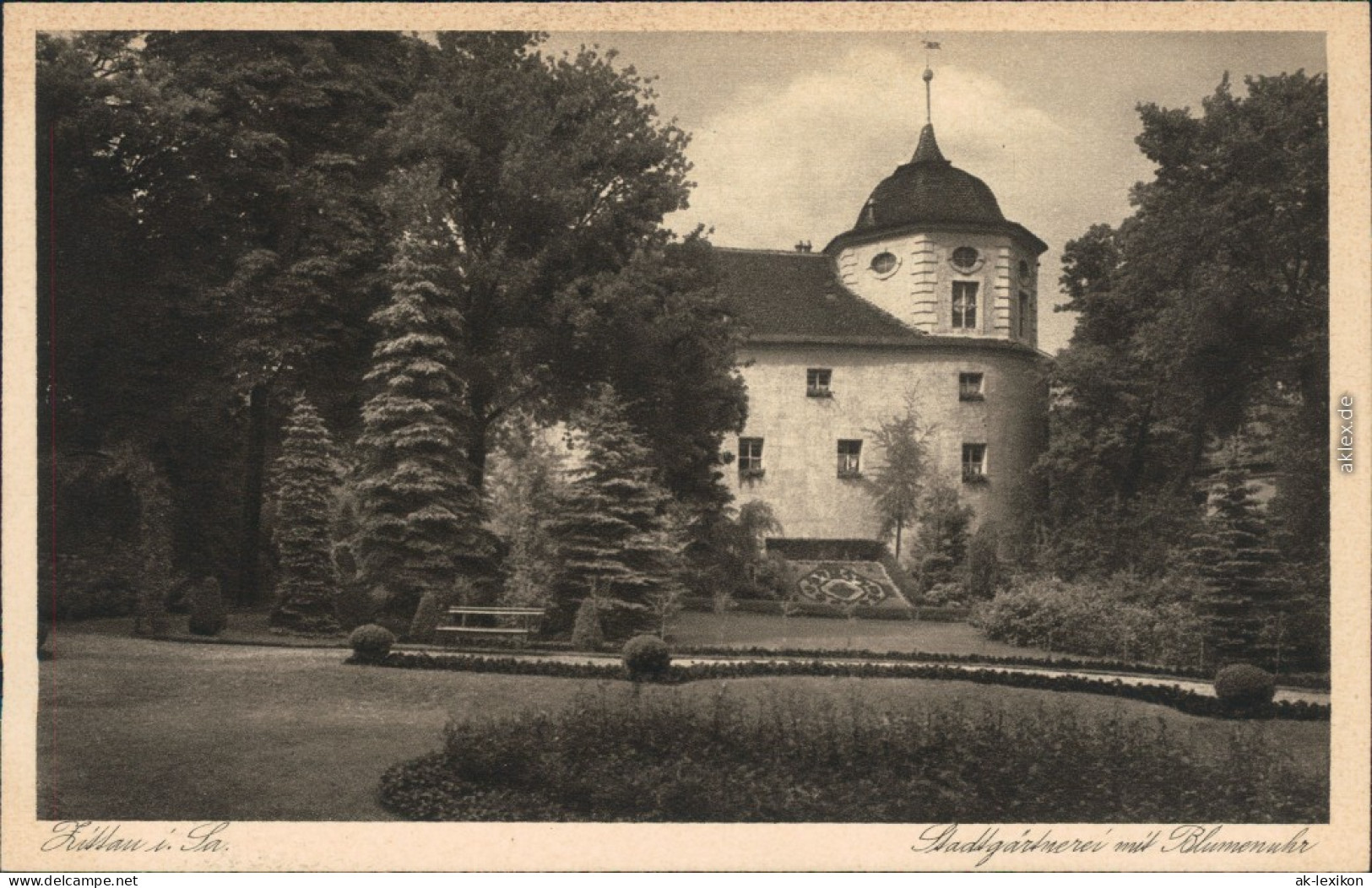 Ansichtskarte Zittau Stadtgärtnerei Mit Blumenuhr 1925 - Zittau