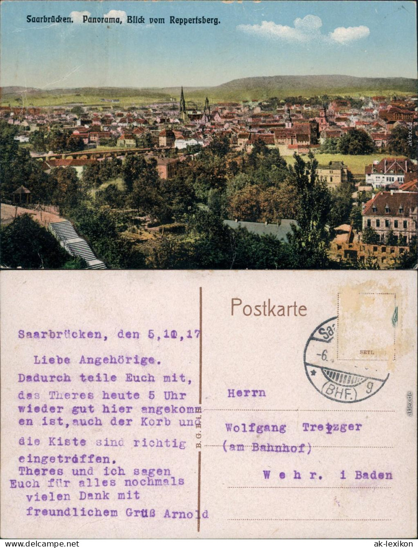 Ansichtskarte Saarbrücken Panorama, Blick Vom Ruppertsberg 1914  - Saarbrücken