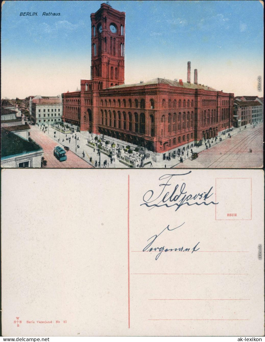 Ansichtskarte Mitte-Berlin Rotes Rathaus 1915 - Mitte