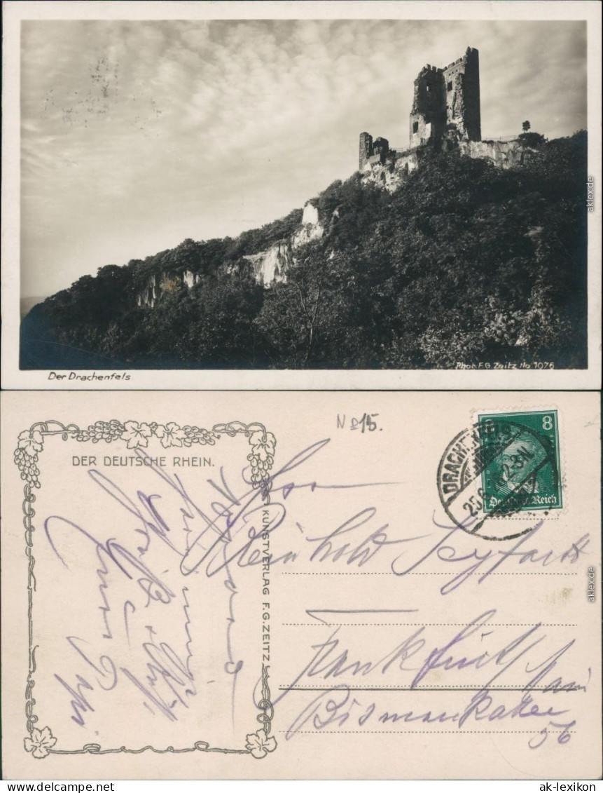 Ansichtskarte Bad Godesberg-Bonn Burg Drachenfels 1928 - Bonn