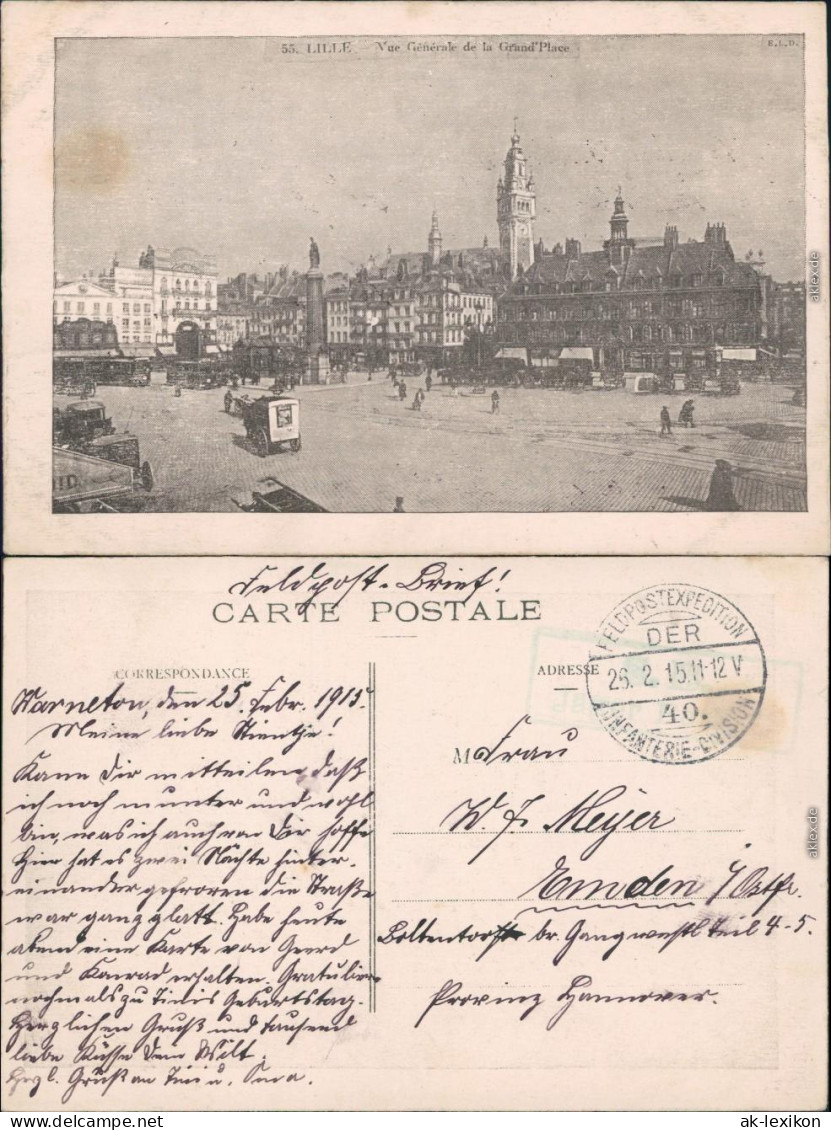 CPA Lille La Grand Place - Markttreiben 1915  - Lille