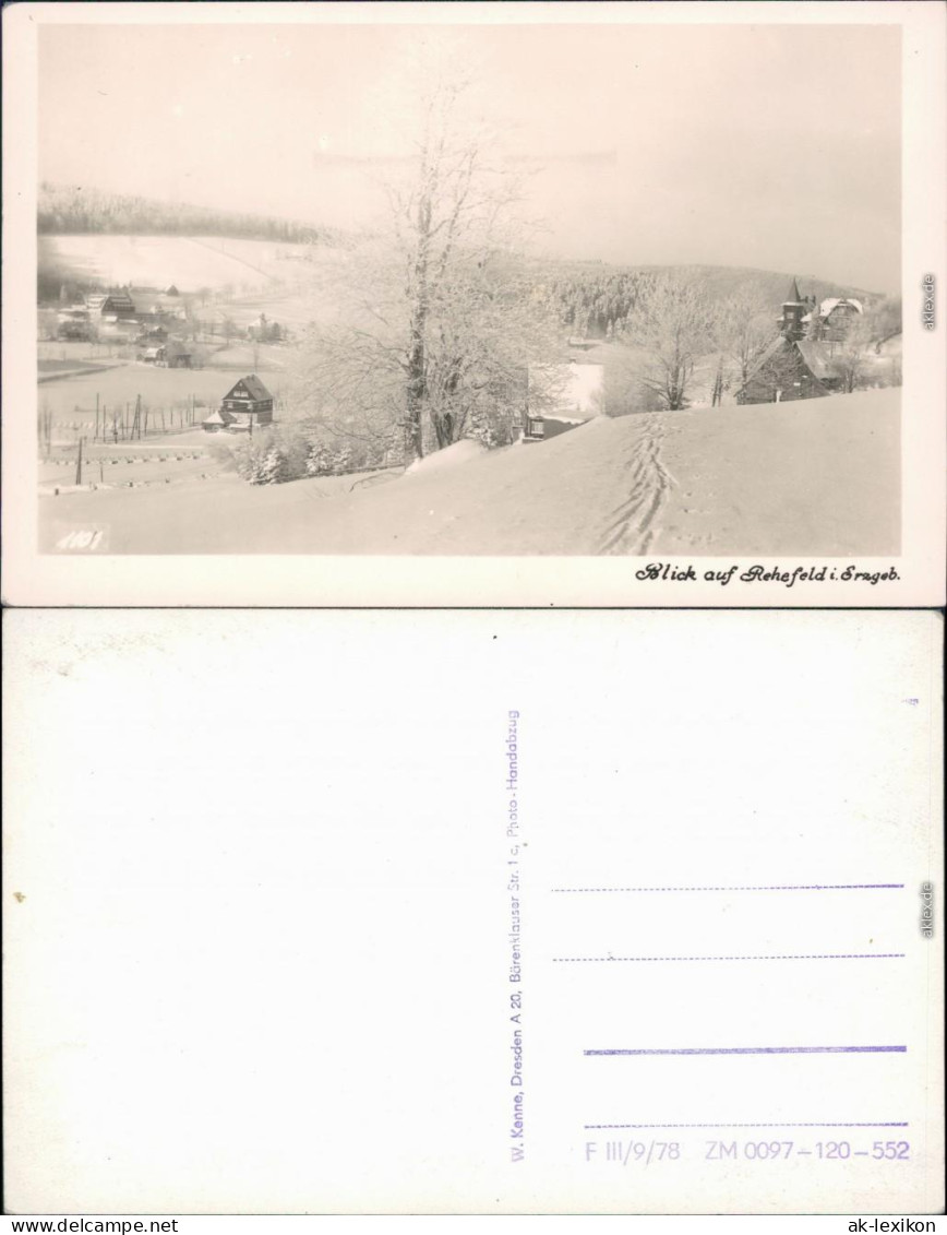 Rehefeld-Zaunhaus-Altenberg (Erzgebirge) Blick Auf Rehefeld Im Winter 1978 - Altenberg