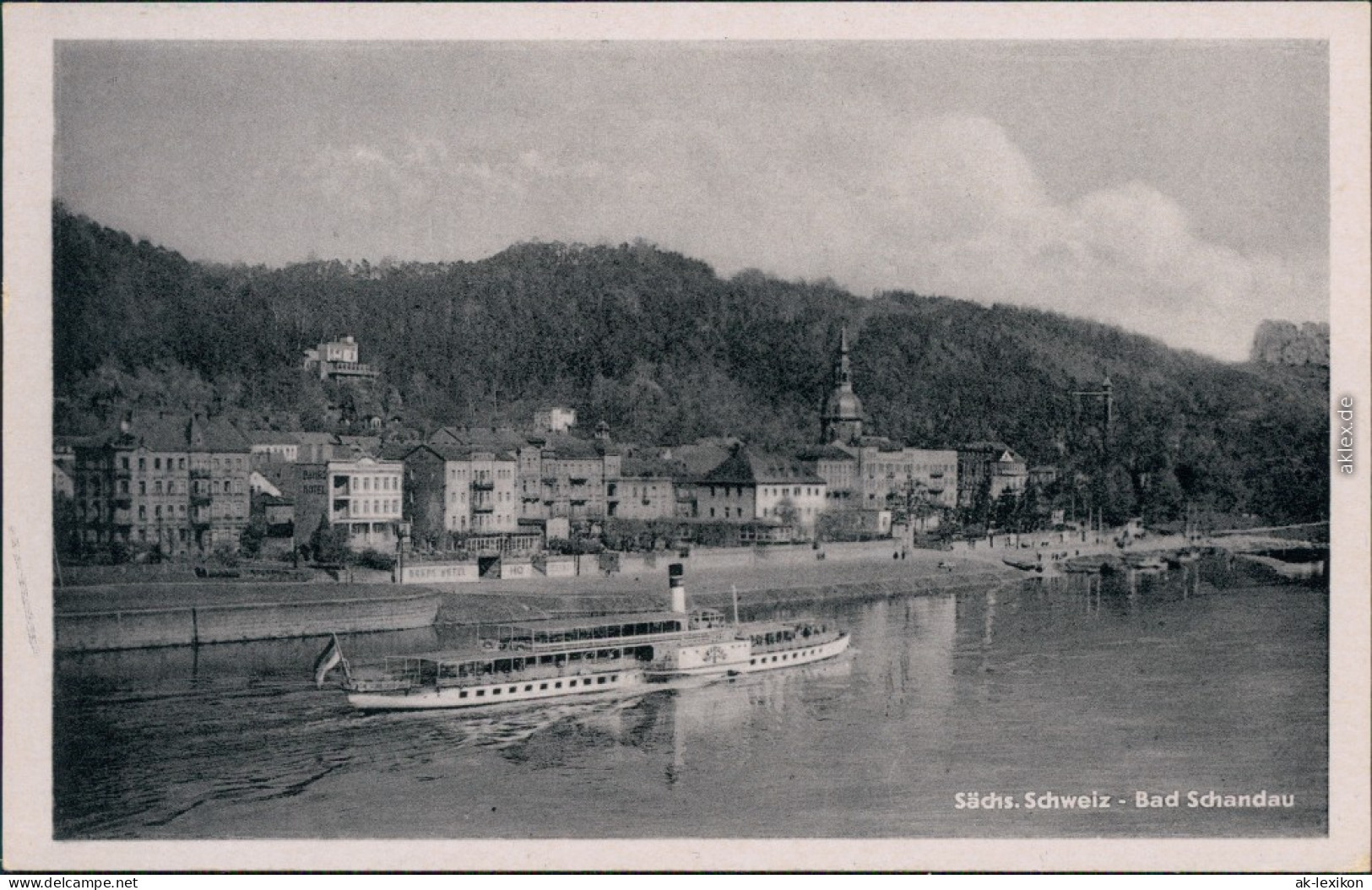 Ansichtskarte Bad Schandau Dampfer Leipzig, Stadt Und Hotel 1955  - Bad Schandau