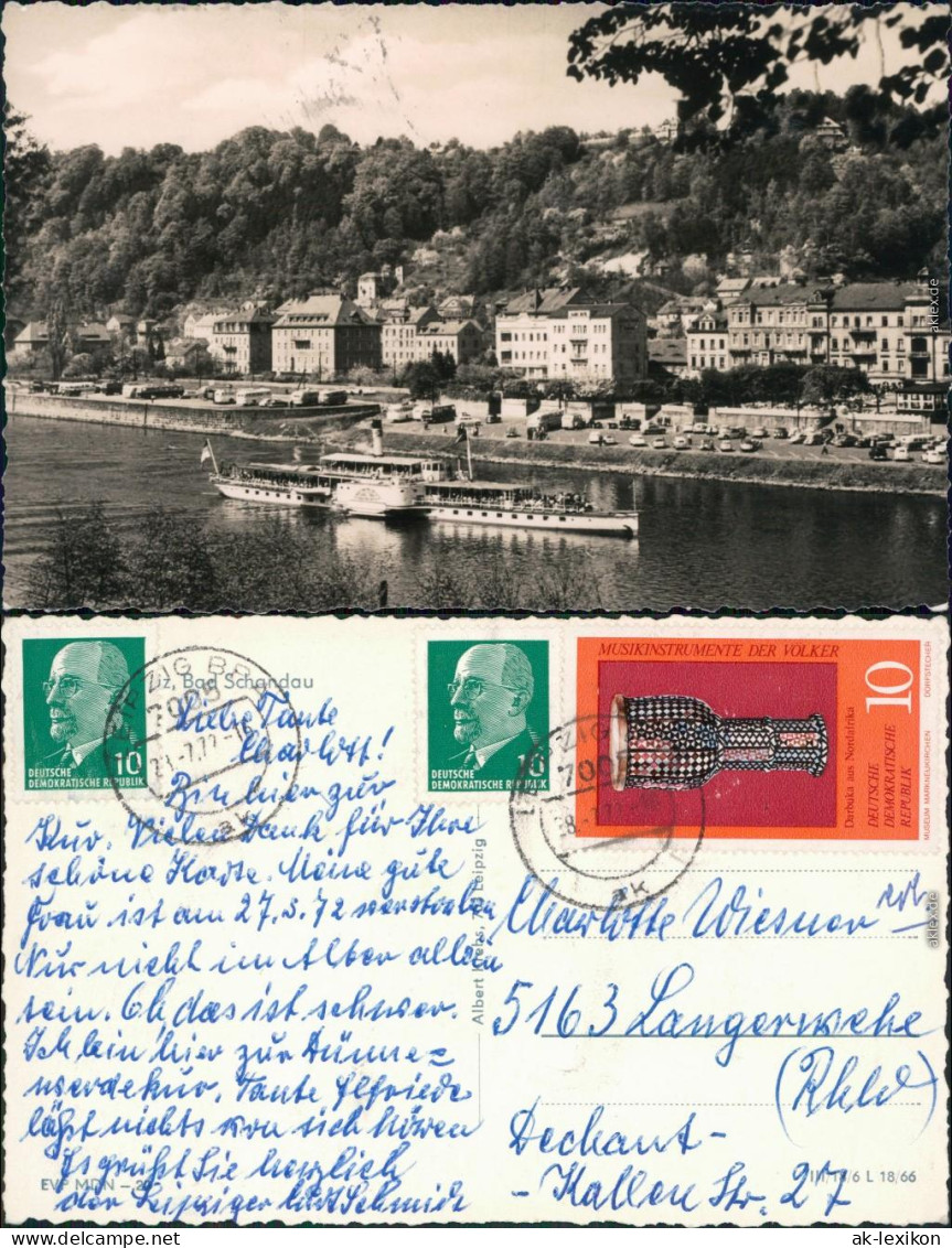 Ansichtskarte Bad Schandau Blick Auf Stadt Und Dampfer 1966  - Bad Schandau