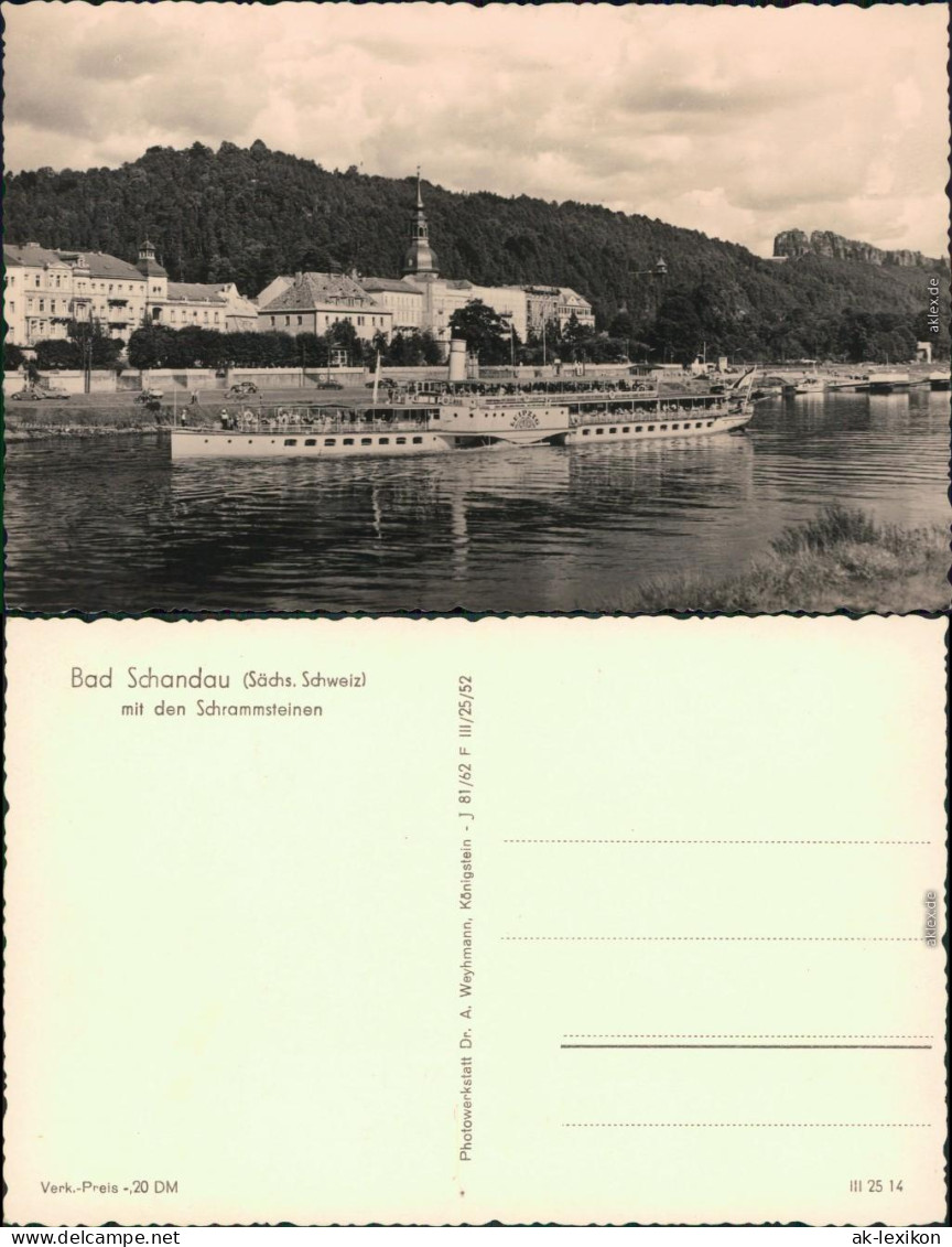 Ansichtskarte Bad Schandau Dampfer Leipzig Vor Der Stadt 1952  - Bad Schandau