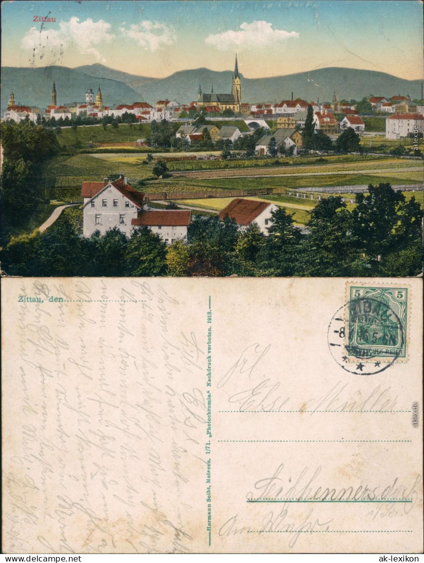 Ansichtskarte Zittau Panorama Blick Auf Die Stadt 1916 - Zittau