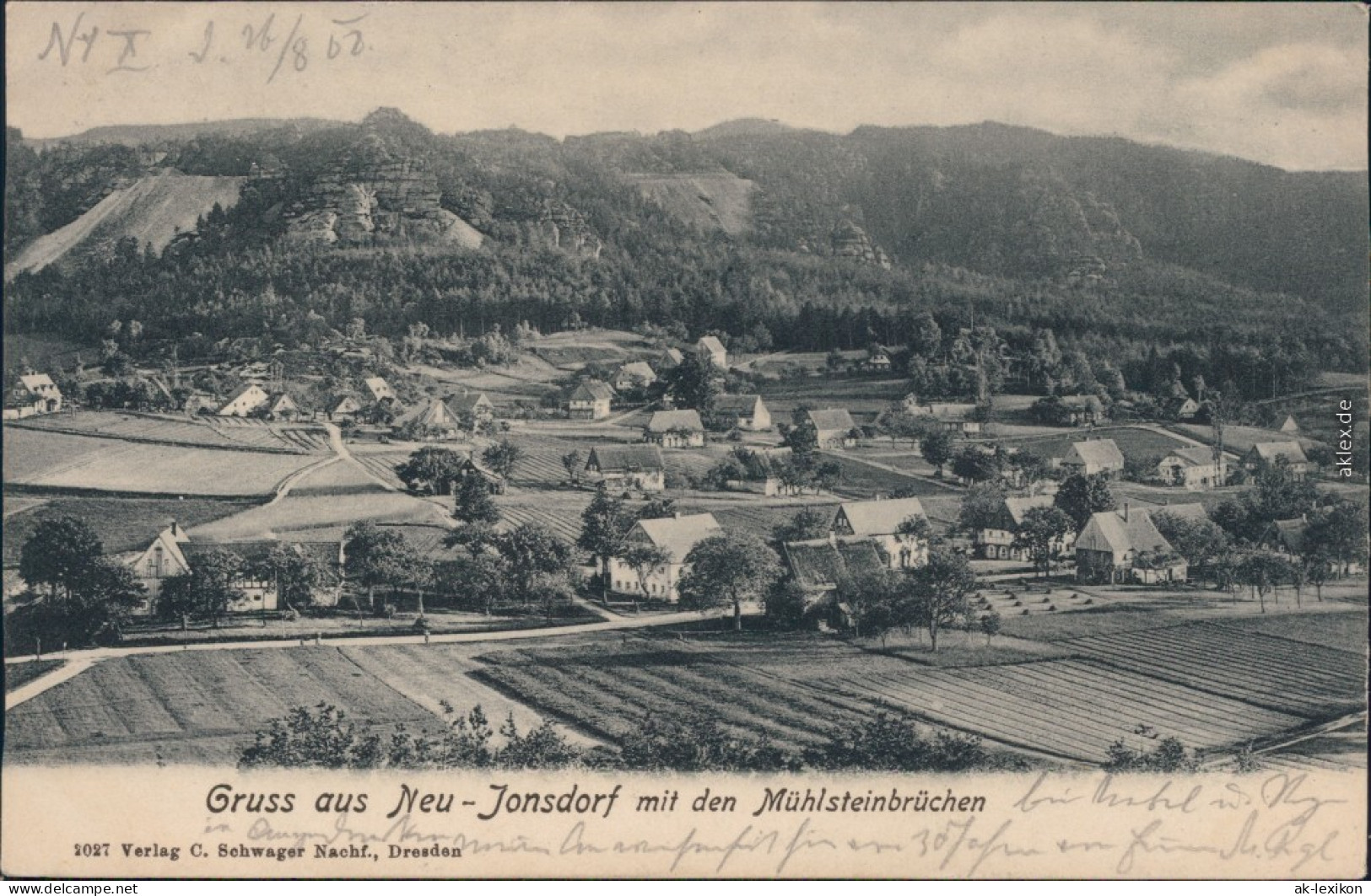 Ansichtskarte Jonsdorf Neu-Jonsforg Panorama Mit Mühlsteinbrüchen 1908 - Jonsdorf