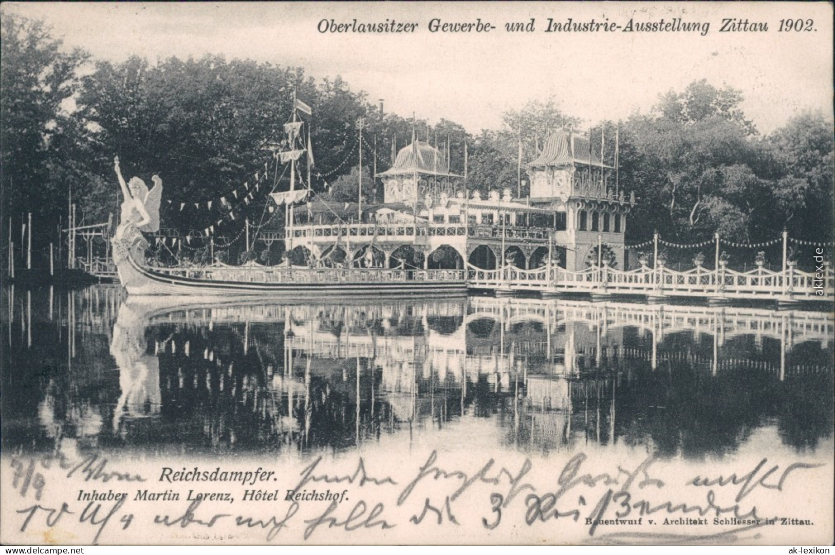 Zittau OL Gewerbe- & Industrieausstellung: Reichsdampfer Reichshof 1902 - Zittau