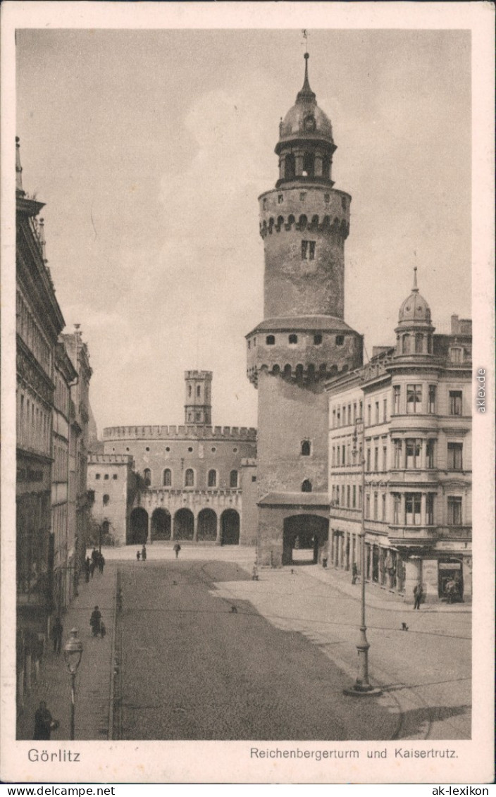 Görlitz Zgorzelec Reichenbacher Turm Und Kaisertrutz Mit Geschäften 1925 - Görlitz