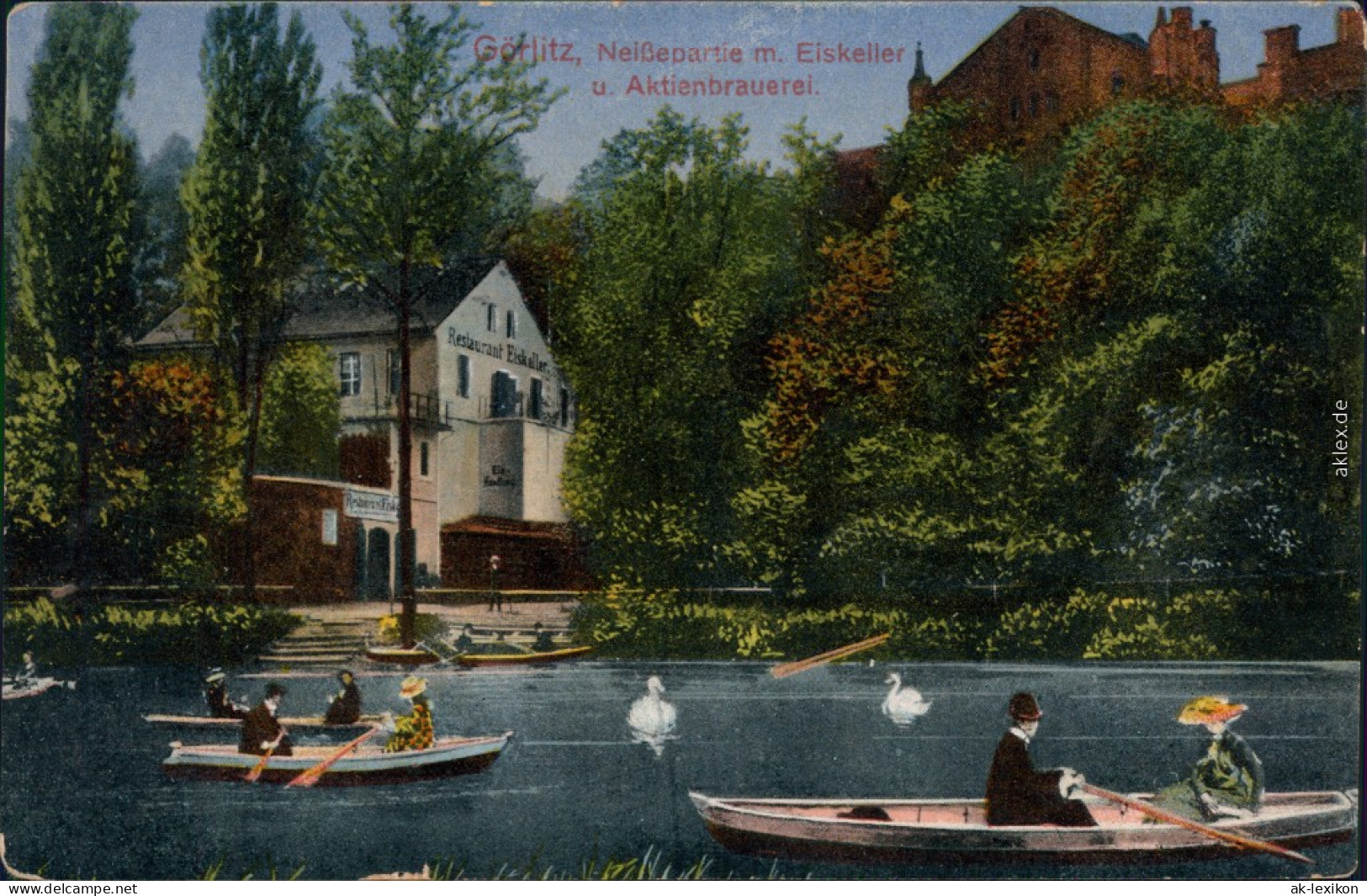 Görlitz Zgorzelec Neißepartie Mit Eiskeller Und Aktienbrauerei 1916 - Görlitz