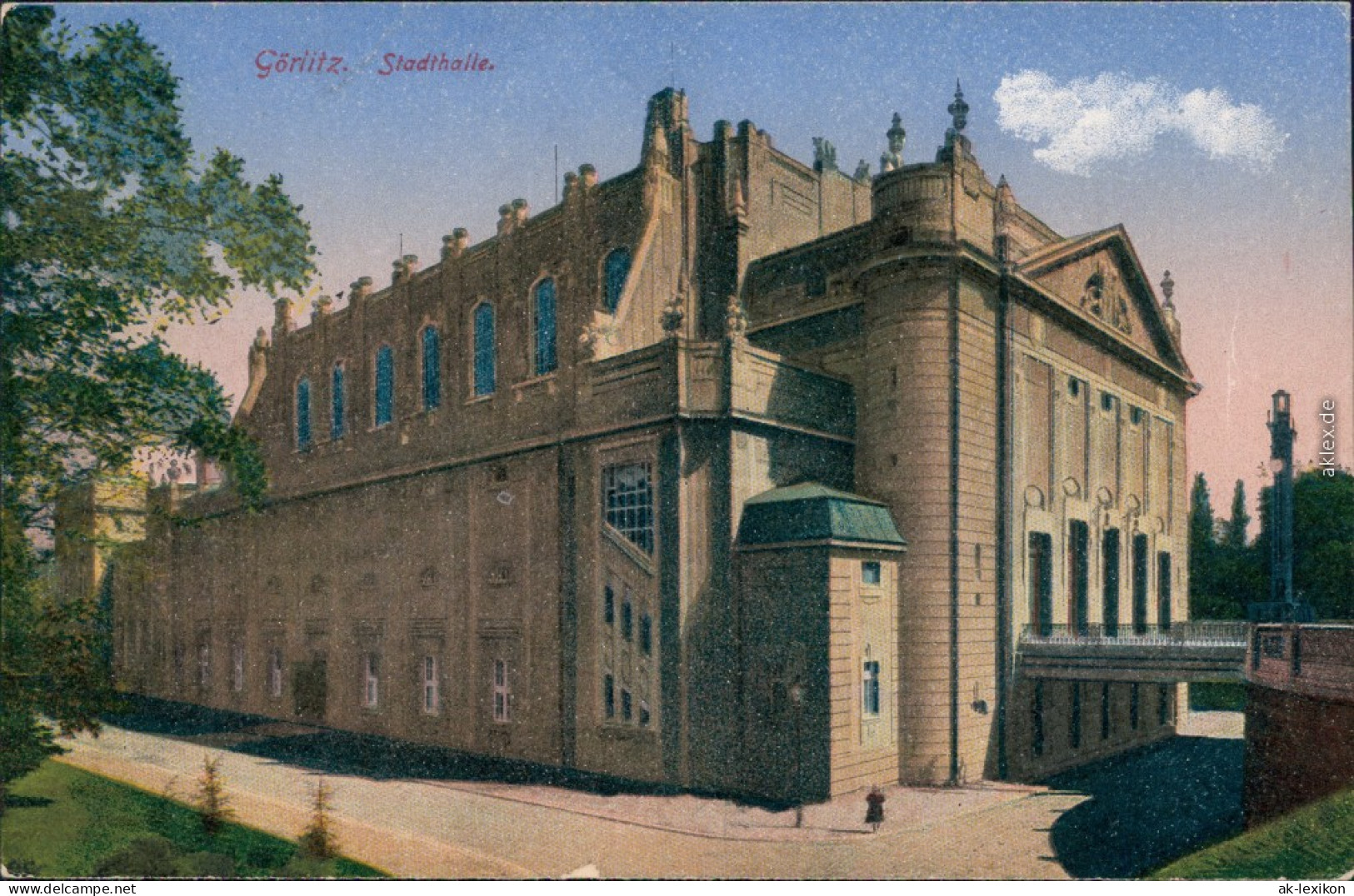 Ansichtskarte Görlitz Zgorzelec Stadthalle Eckansicht 1927 - Görlitz