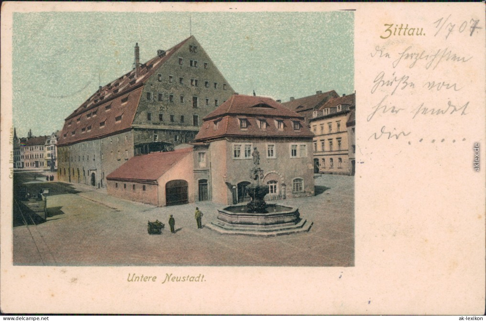 Ansichtskarte Zittau Untere Neustadt 1907  - Zittau