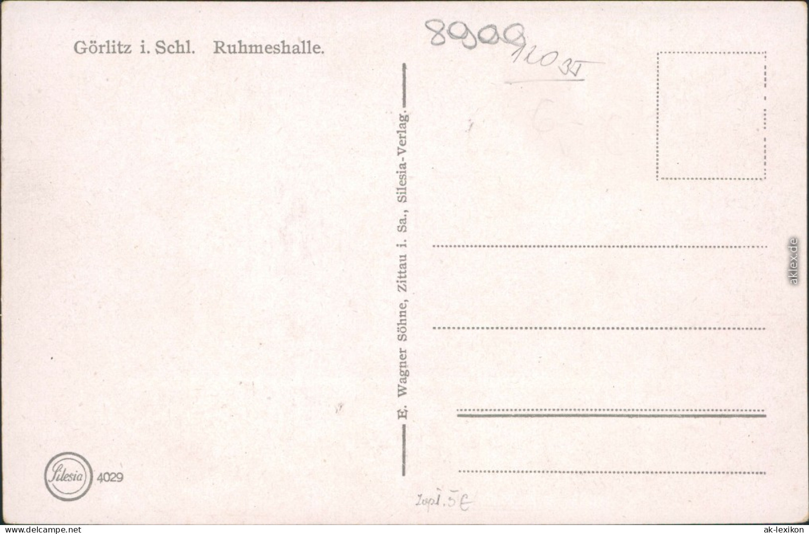 Ansichtskarte Zgorzelec Ruhmeshalle Mit Allee 1920 - Görlitz