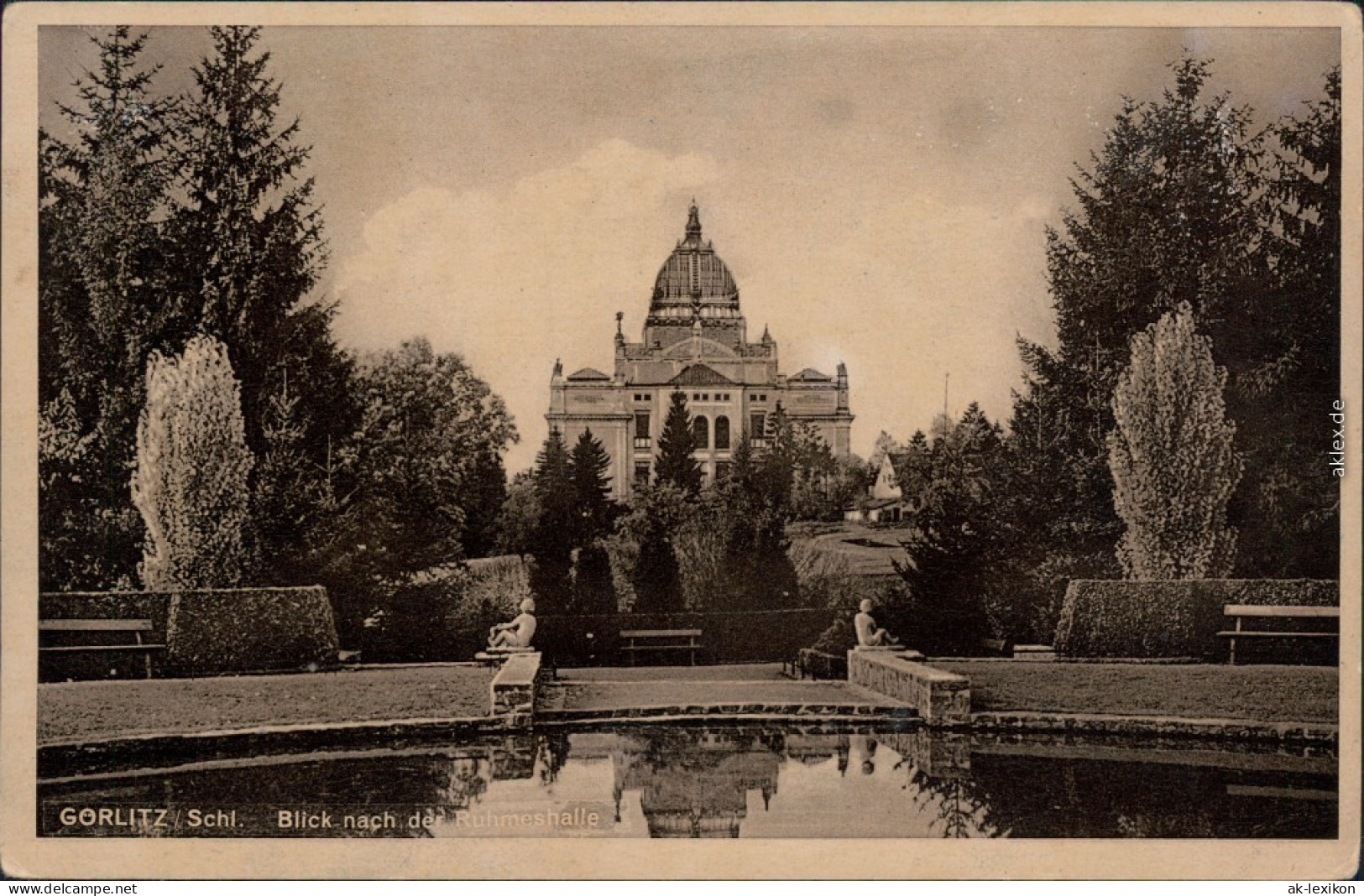 Ansichtskarte Zgorzelec Anlagen Und Ruhmeshalle 1934  - Görlitz