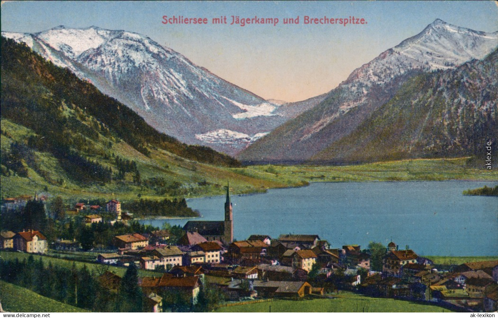 Schliersee Panorama-Ansicht Mit Jägerkamp Und Brecherspitze 1914 - Schliersee