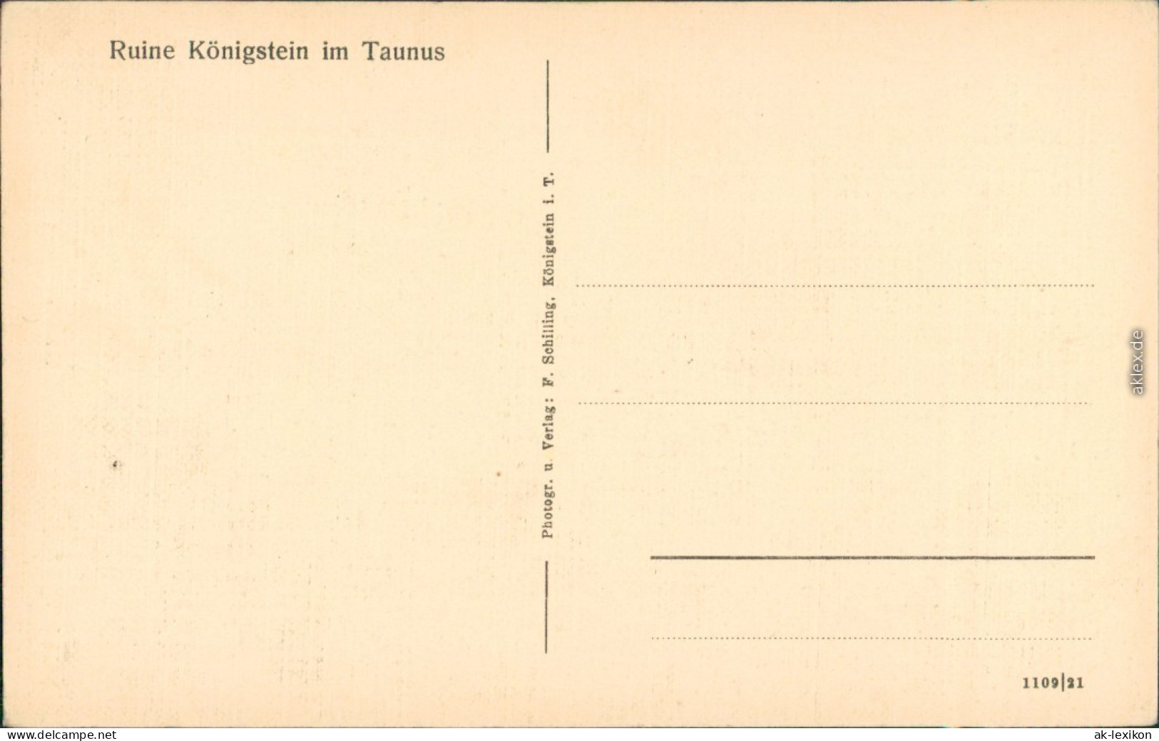 Ansichtskarte Königstein (Taunus) Burgruine Königstein 1921 - Königstein