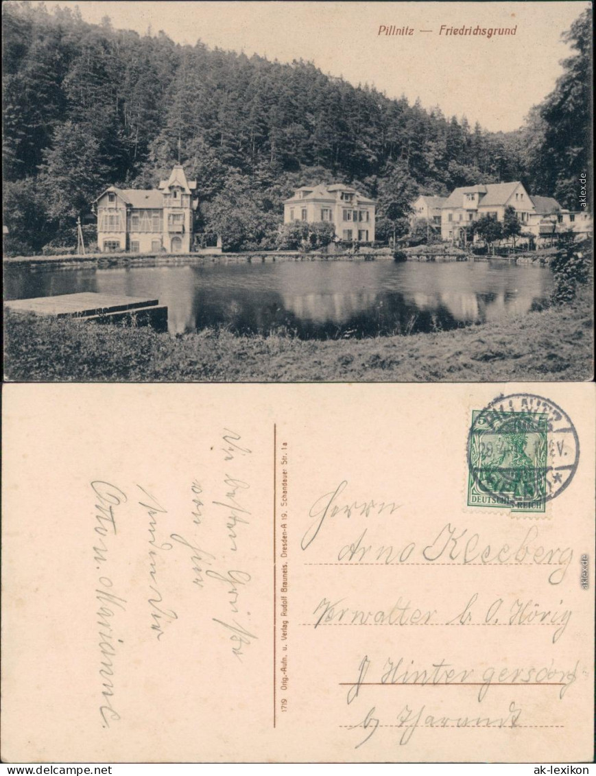 Ansichtskarte Pillnitz Friedrichsgrund 1912 - Pillnitz