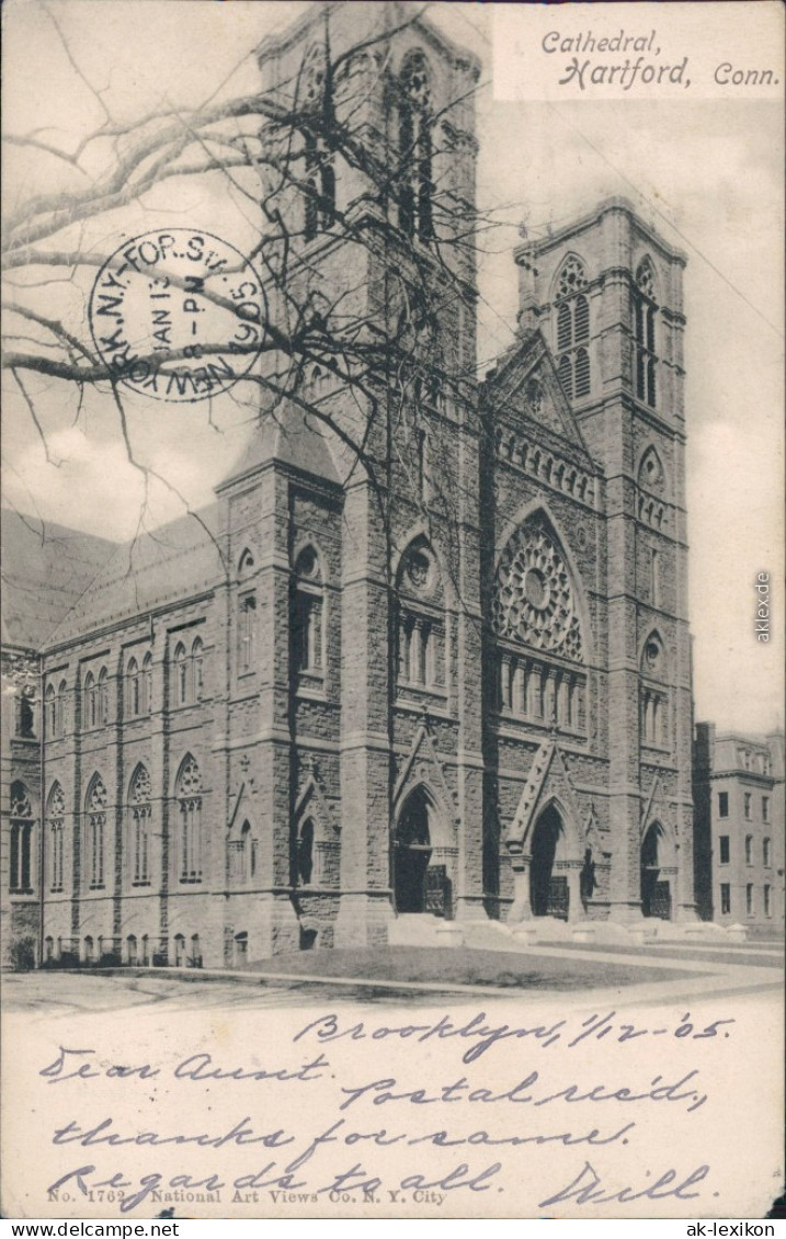 Ansichtskarte New York City Cathedral Hartford 1905 - Autres & Non Classés