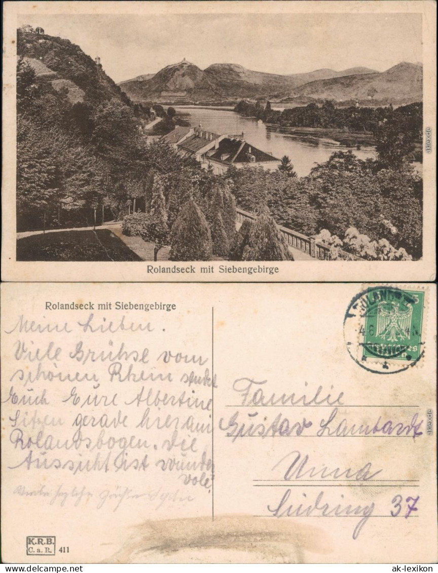 Ansichtskarte Rolandseck-Remagen Blick Auf Den Ort Mit Siebengebirge 1905 - Remagen