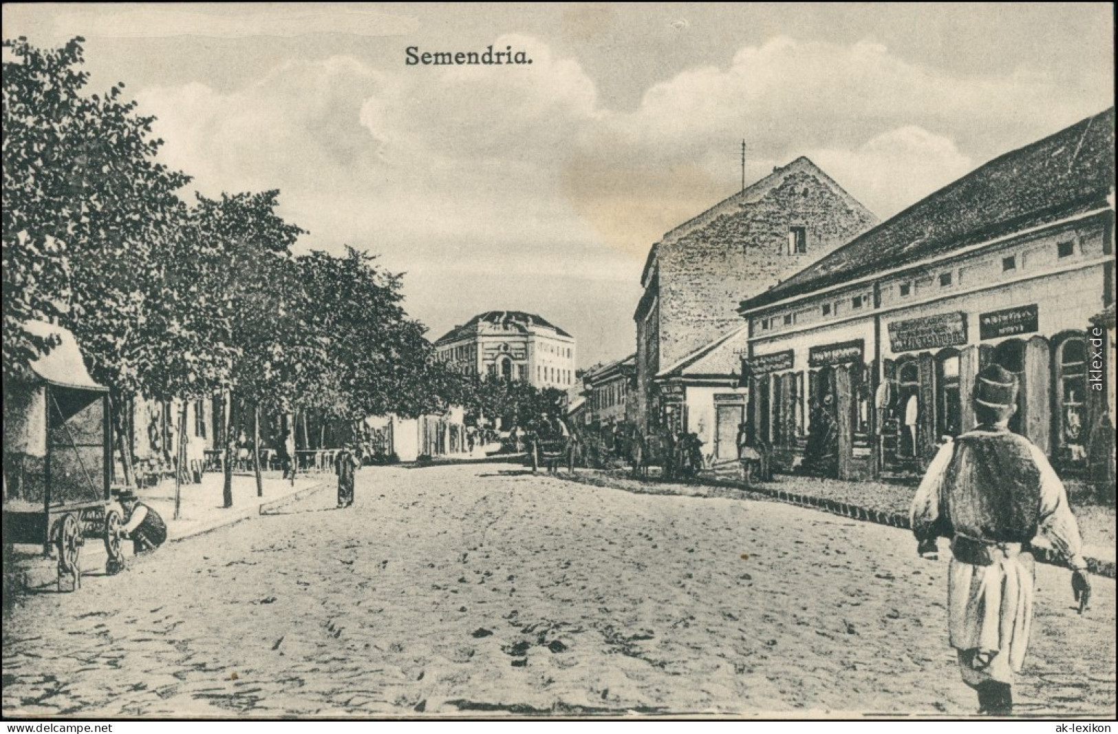 Semendria Smederevo (Смедерево) Ansichten 1. Weltkrieg  Straße  Geschäften 1918 - Serbien