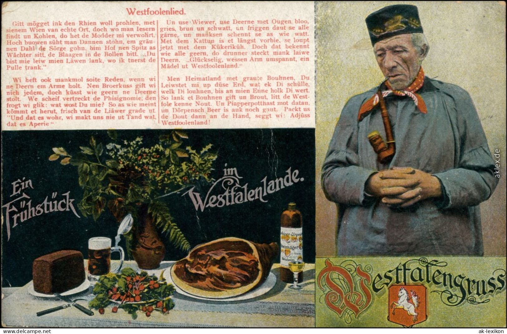 Ansichtskarte  Heimatbilder Aus Westfalen, Das Westfalenlied 1915 - Música