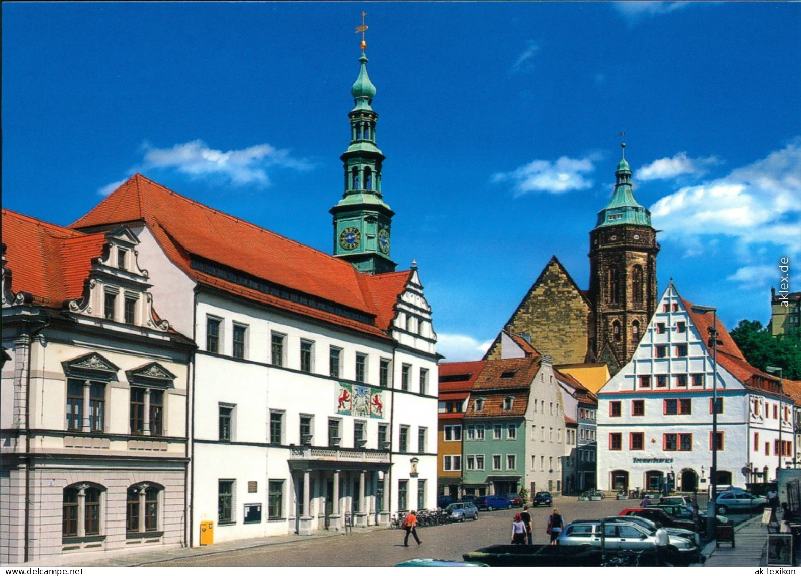 Copitz-Pirna Markt Mit Rathaus, Canalettohaus Und St. Marienkirche 2003 - Pirna