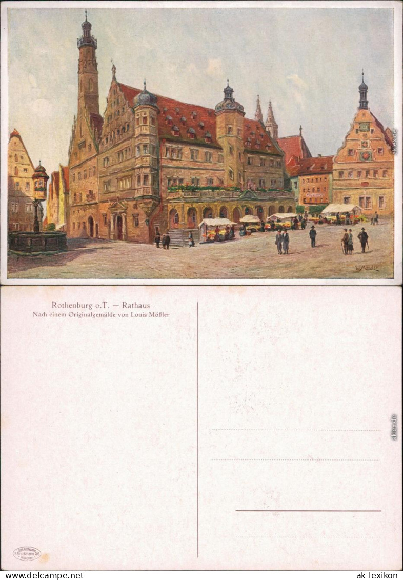 Rothenburg Ob Der Tauber Künstlerkarte: Gemälde V. L. Mößler - Rathaus 1934 - Rothenburg O. D. Tauber