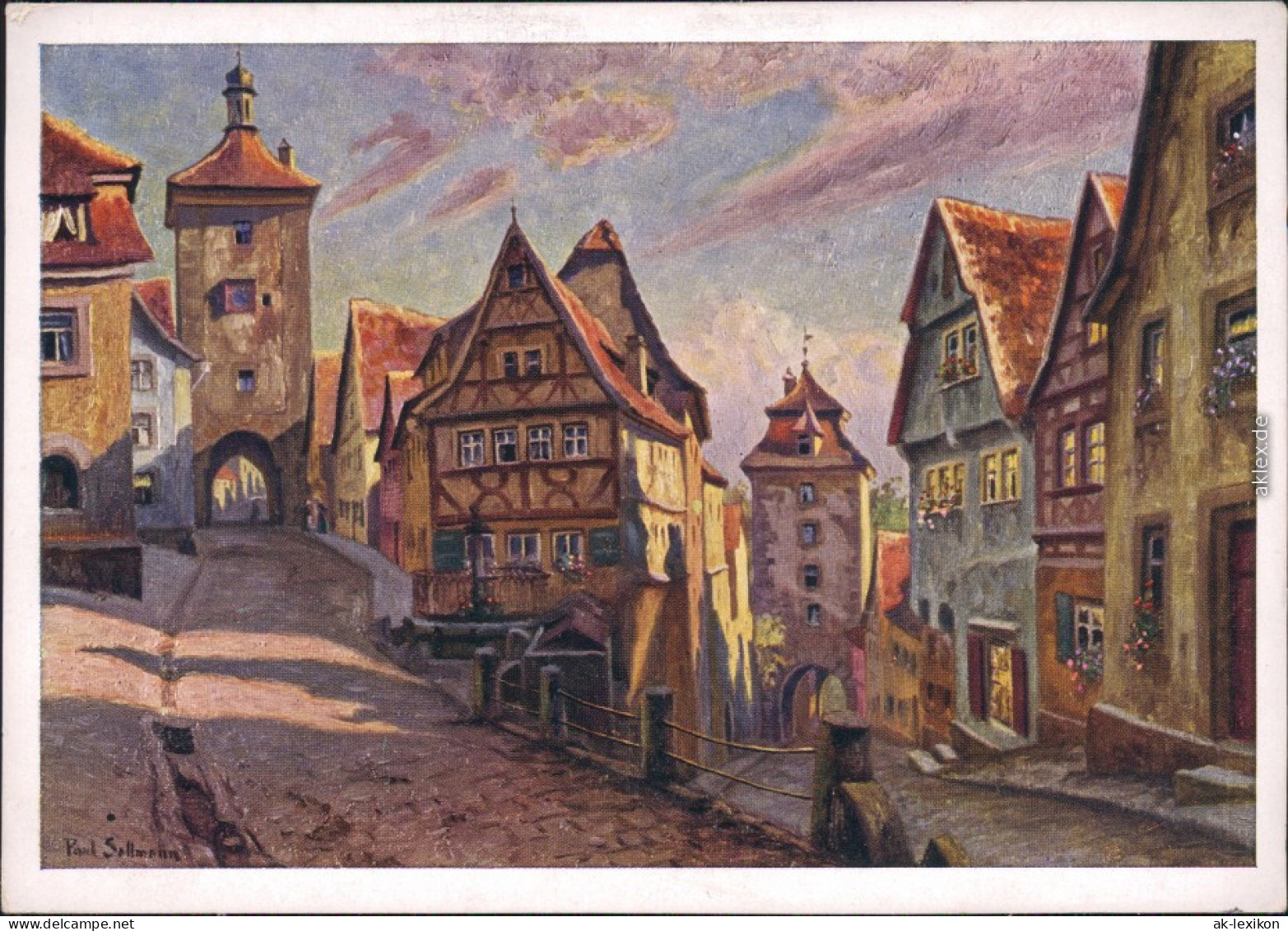 Rothenburg Ob Der Tauber Künstlerkarte: Gemälde V. P. Sollmann - Plönlein 1934 - Rothenburg O. D. Tauber
