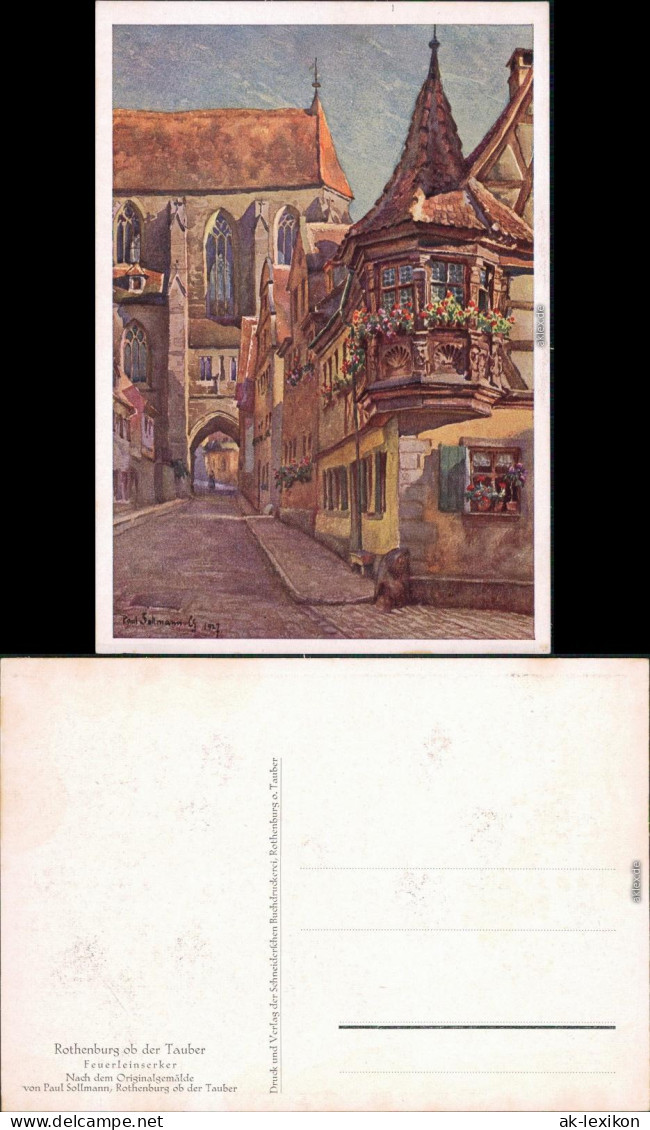 Rothenburg Ob Der Tauber   Gemälde V. P. Sollmann - Feuerleinserker 1934 - Rothenburg O. D. Tauber