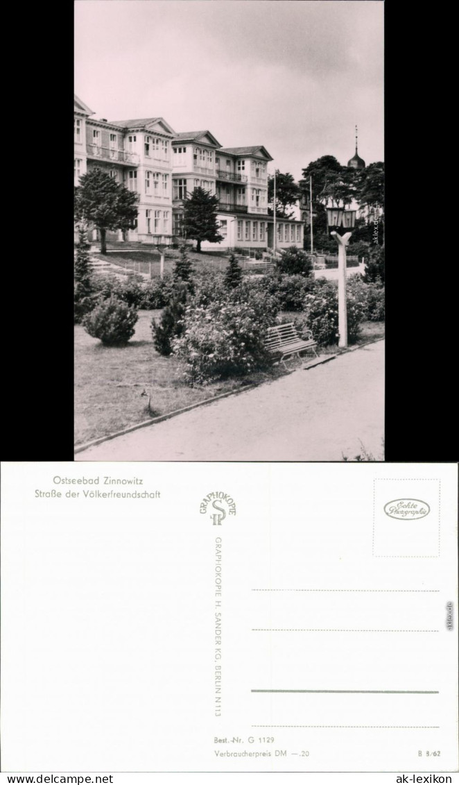Ansichtskarte Zinnowitz Straße Der Völkerfreundschaft 1962 - Zinnowitz