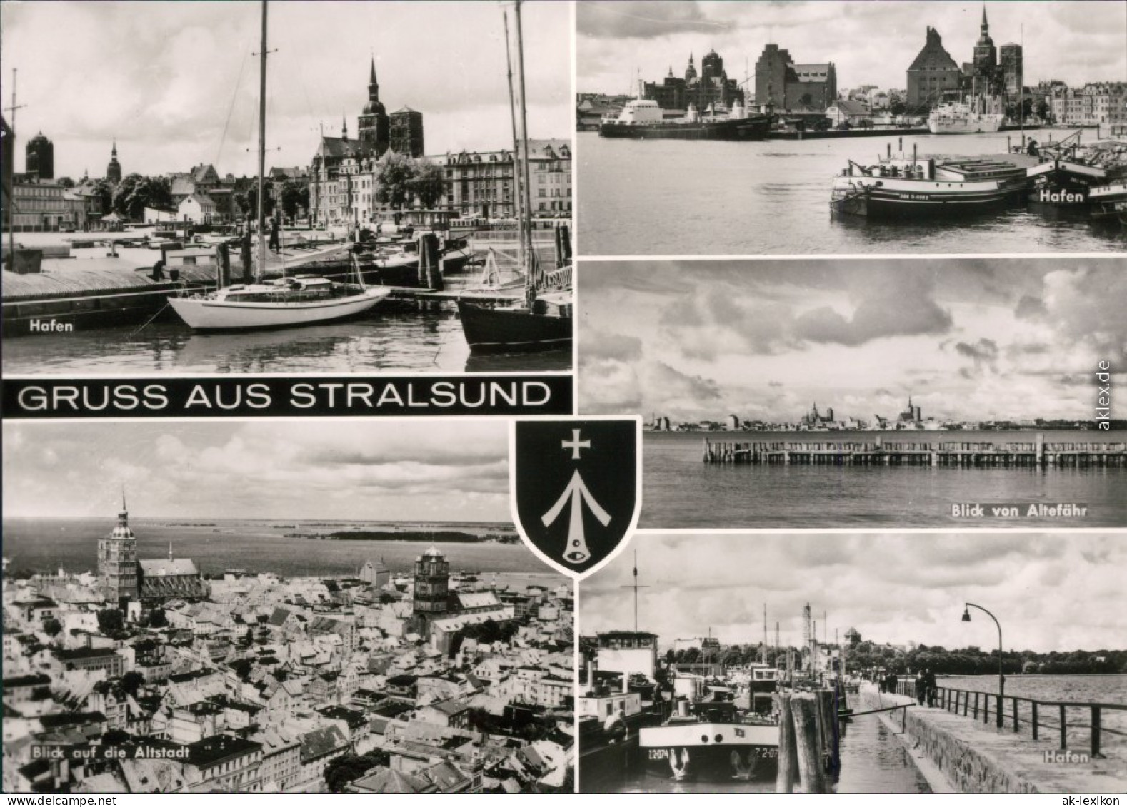 Ansichtskarte Stralsund Hafen, Altstadt, Blick Von Altefähr 1976 - Stralsund
