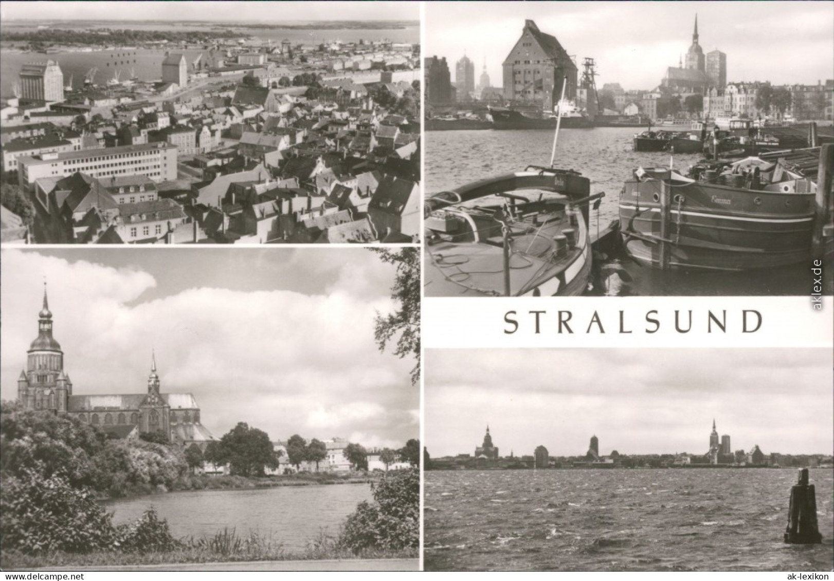 Ansichtskarte Stralsund Teilansicht, Marienkirche, Hafen 1978 - Stralsund