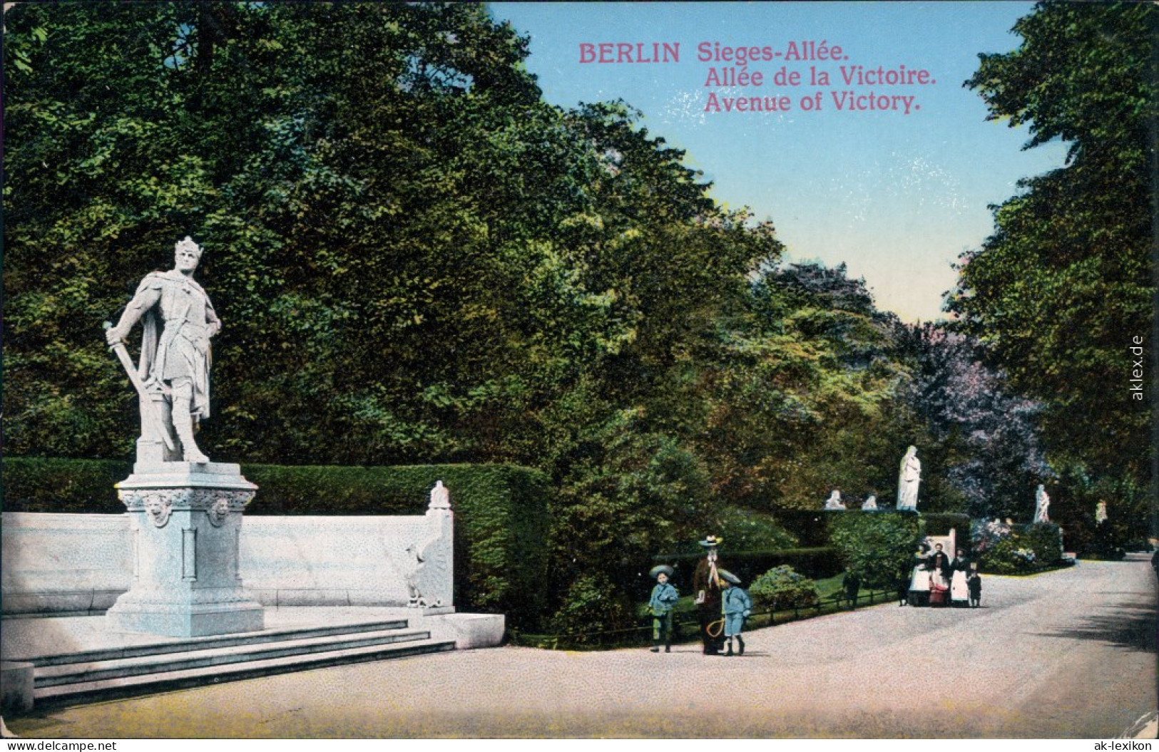 Ansichtskarte Tiergarten-Berlin Siegesallee 1914 - Tiergarten