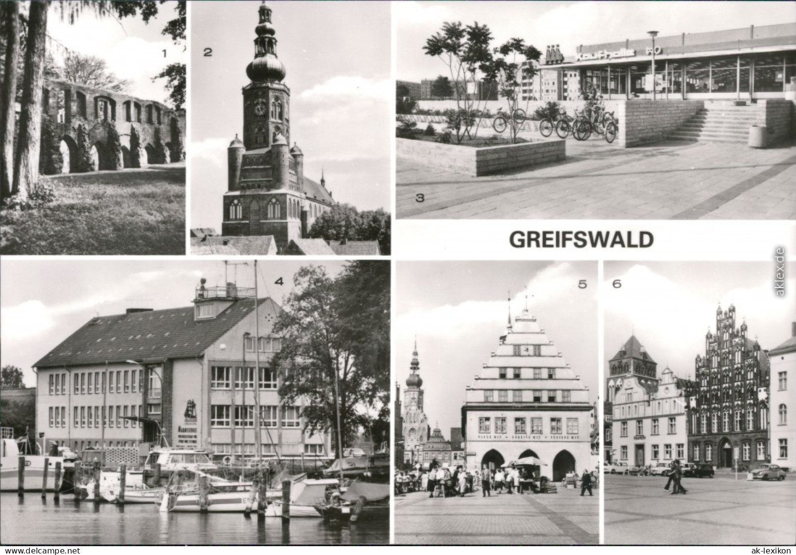 Greifswald Klosterruine Kaufhalle, Marineschule Platz Der Freundschaft 1981 - Greifswald