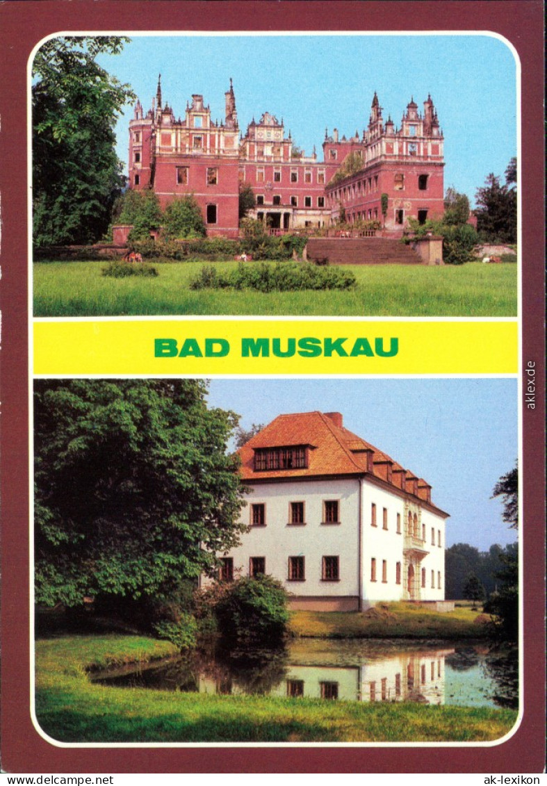 Bad Muskau Neues Schloss Ruine Und Altes Schloß Mit Teichanlage 1984 - Bad Muskau