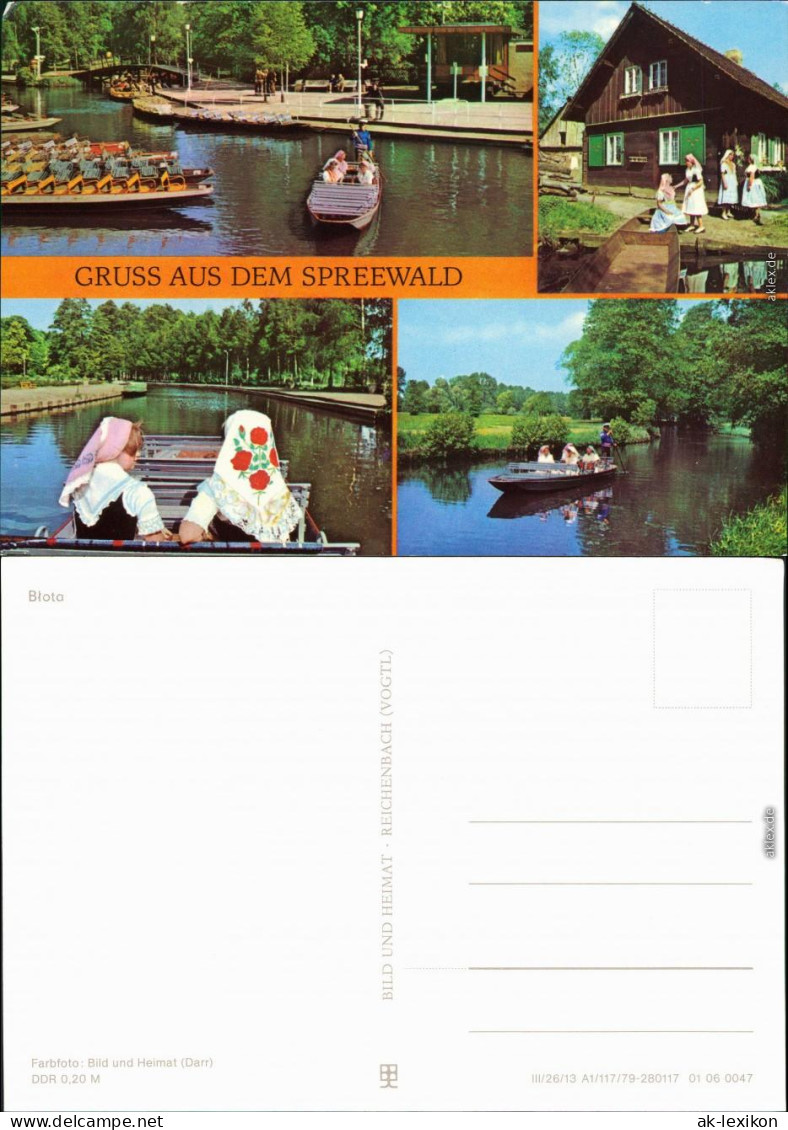 Lübbenau Spreewald Trachten Spreewaldkähnen 4B 1979 - Lübbenau