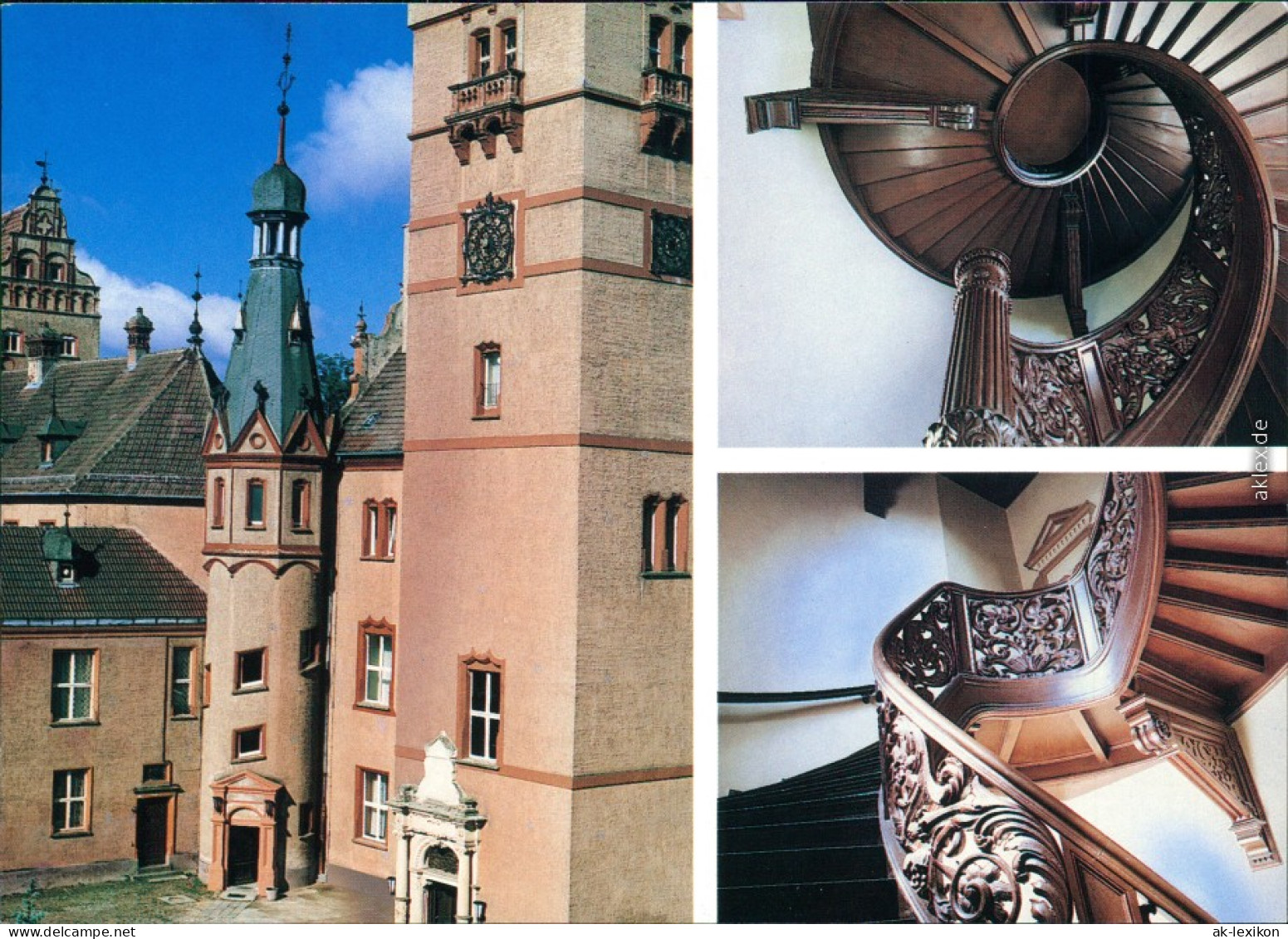 Ansichtskarte Boitzenburger Land Erholungsheime - Innenhof, Wendeltreppe 1995 - Boitzenburg