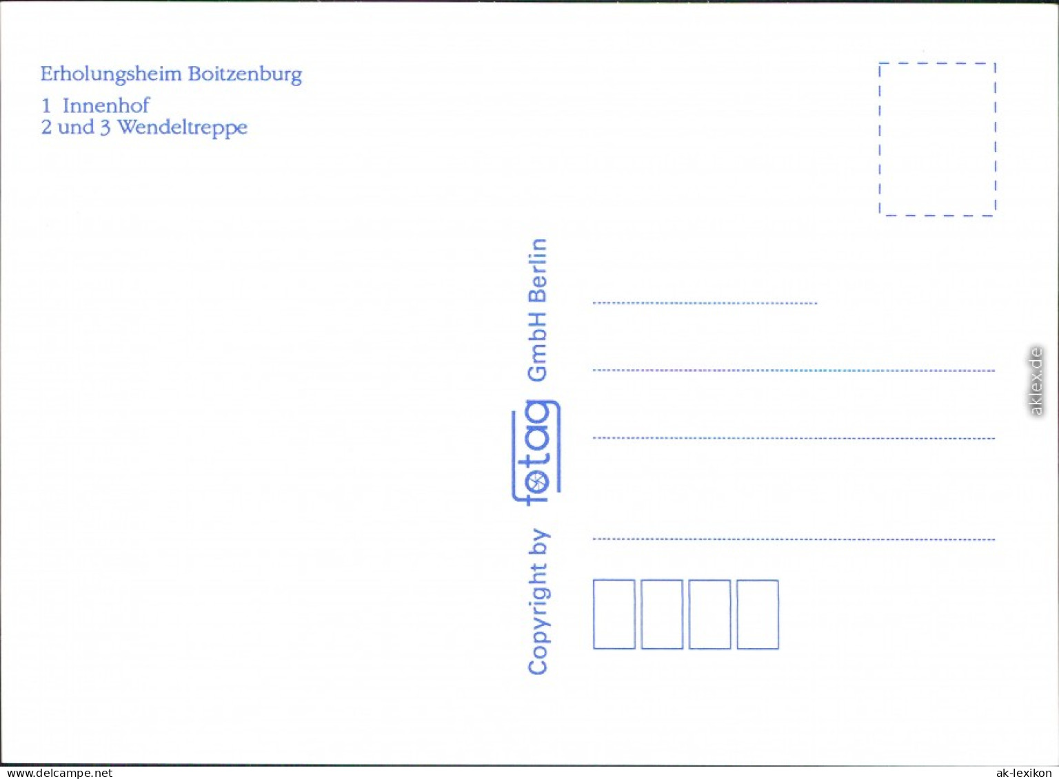 Ansichtskarte Boitzenburger Land Erholungsheime - Innenhof, Wendeltreppe 1995 - Boitzenburg