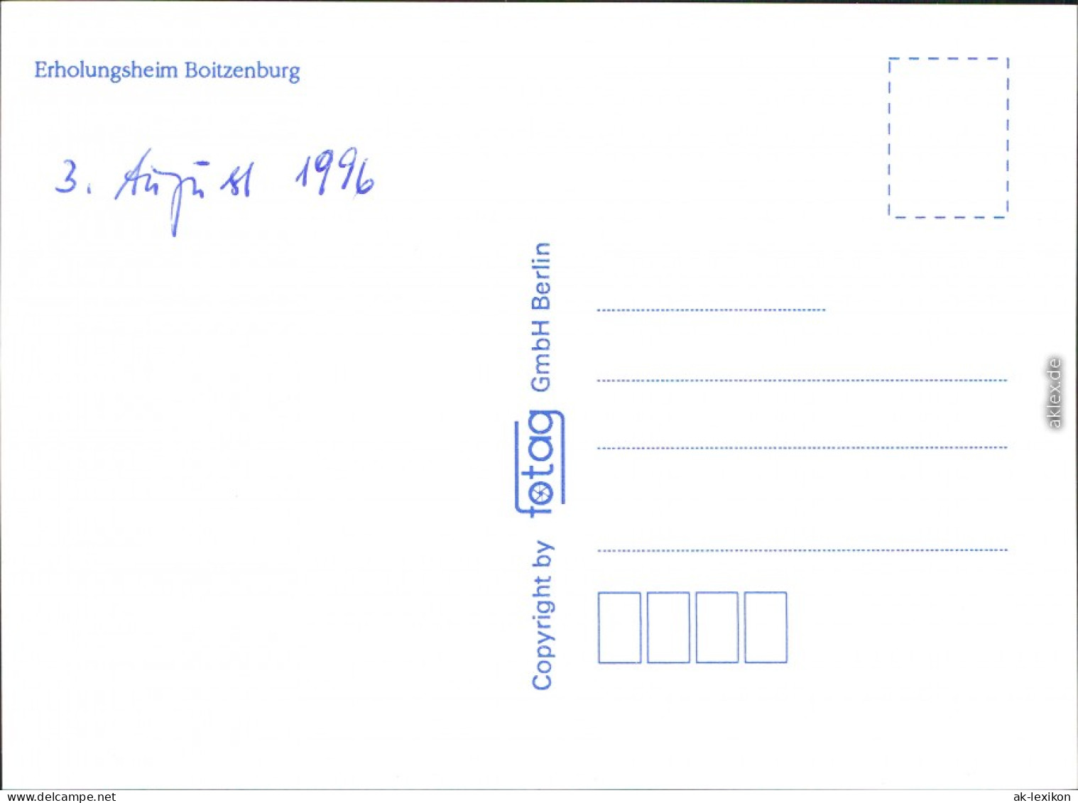 Ansichtskarte Boitzenburger Land Erholungsheim 1996 - Boitzenburg