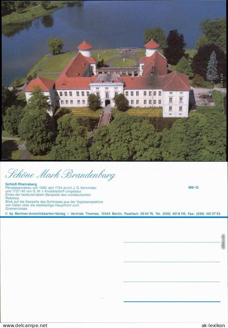 Ansichtskarte Rheinsberg Luftbild - Schloss 1995 - Rheinsberg