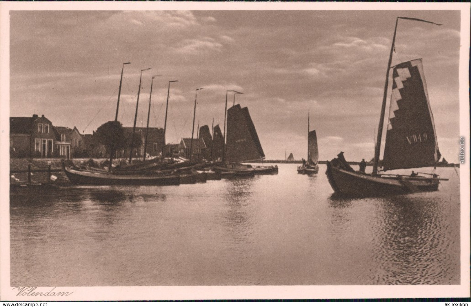 Ansichtskarte Edam-Volendam Partie Im Hafen Segelboote 1930 - Volendam